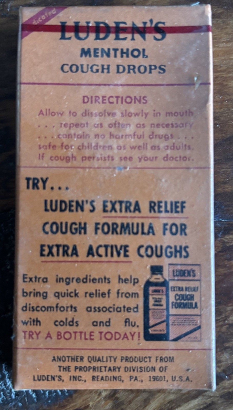 Vintage 1950’s NOS Full Box (20) Boxes LUDEN’S Country Store Counter Display