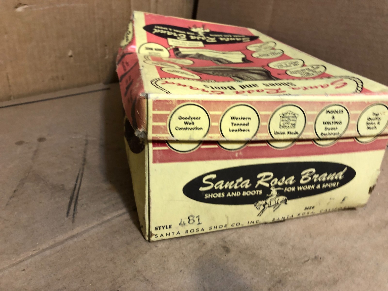 VINTAGE 50S 60S SANTA ROSA BRAND BOOT *BOX ONLY(NOBOOTS) ADVERTISING DISPLAY USA