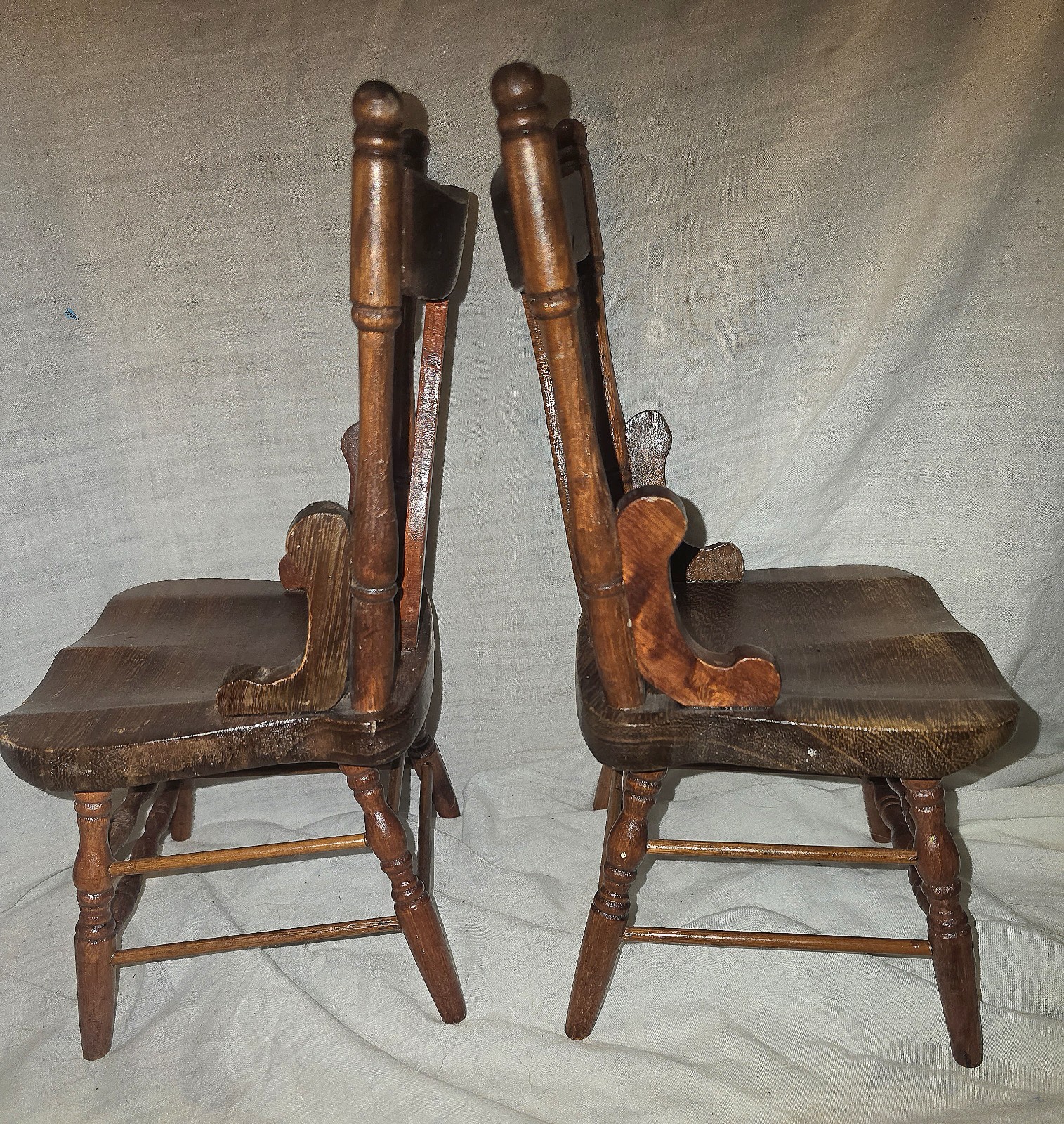 Antique Salesman Sample Drop Leaf Table And 2 Chair
