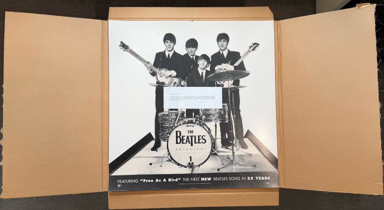 Original 1995 Beatles Anthology Record Store Promo Display Standee