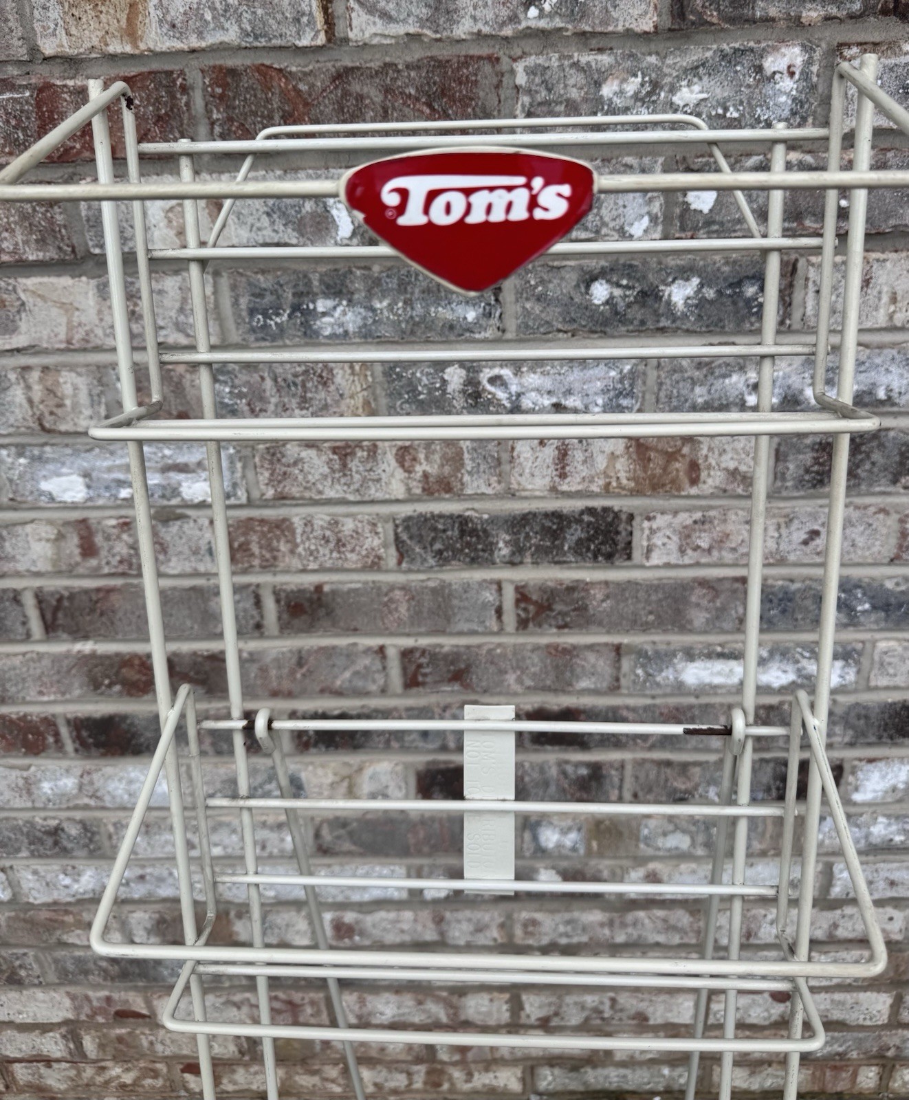 Vintage Tom’s Snacks Display Floor Rack Advertising General Store Wire Shelf