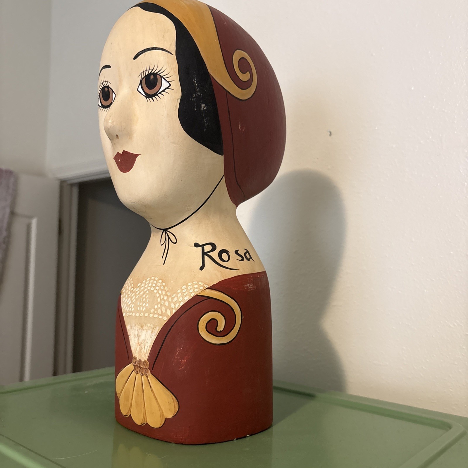 Vintage Millinery Plaster Head Rosa Hat/wig Display