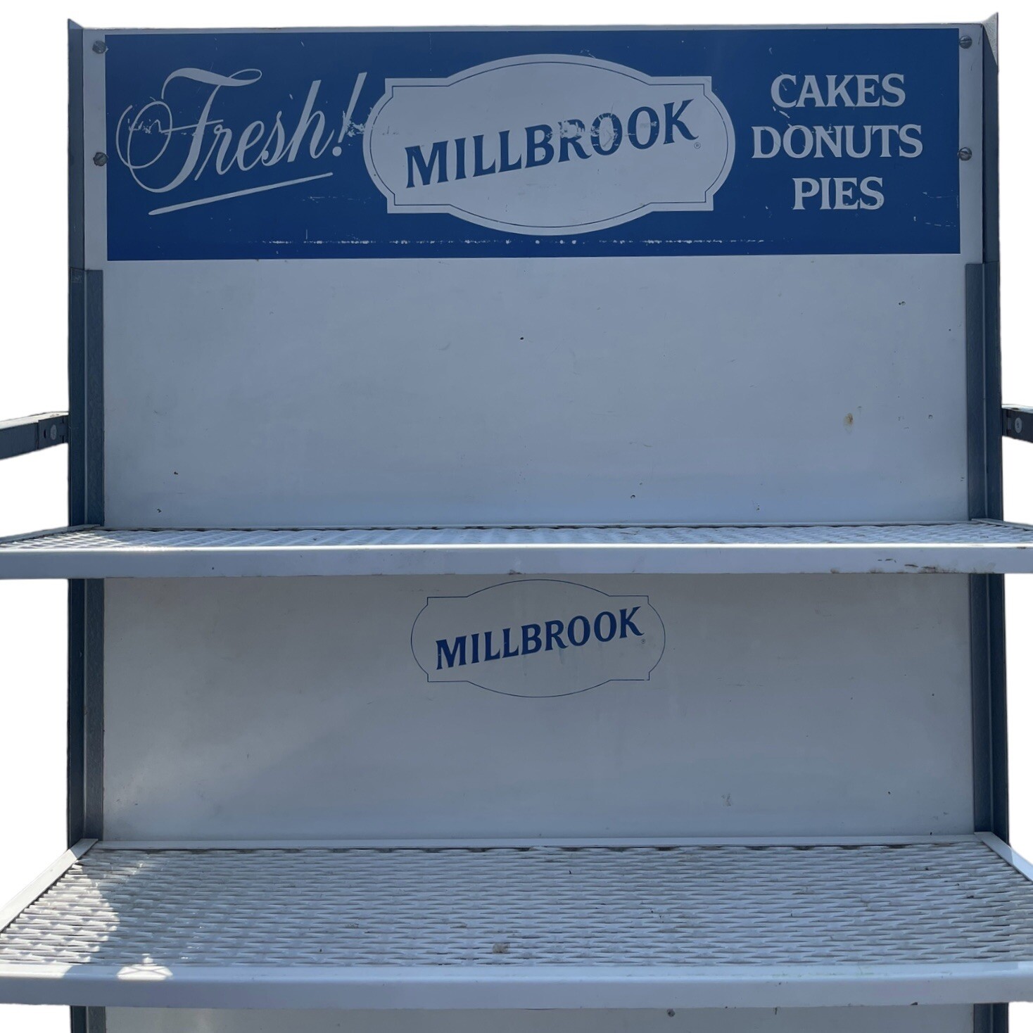 Vintage 50s MILLBROOK NY Folding Metal Store Display Bakery Rack Retro Shelving