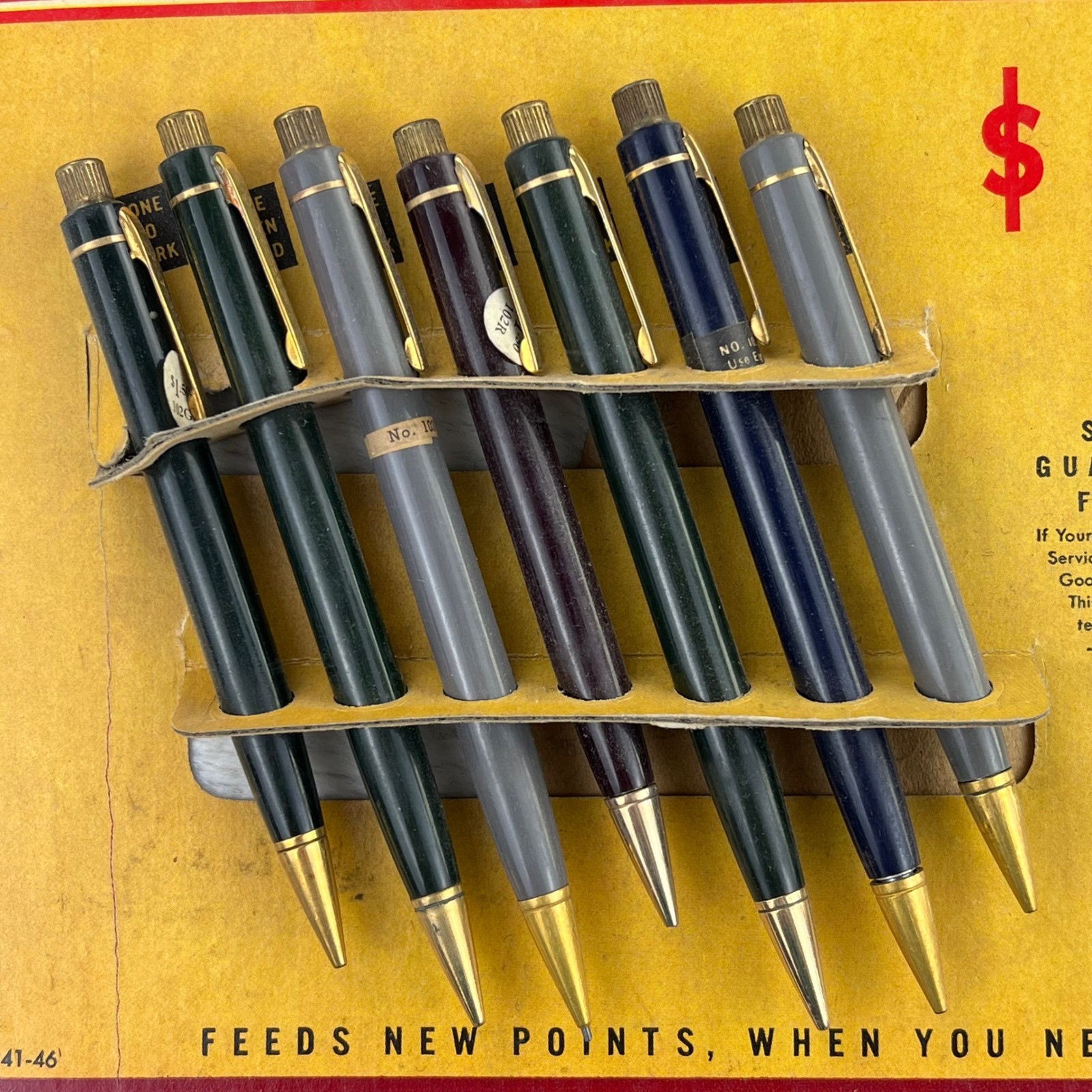 1940s Eversharp Repeater Vintage Advertising Sign Store Display Full Set USA CBS