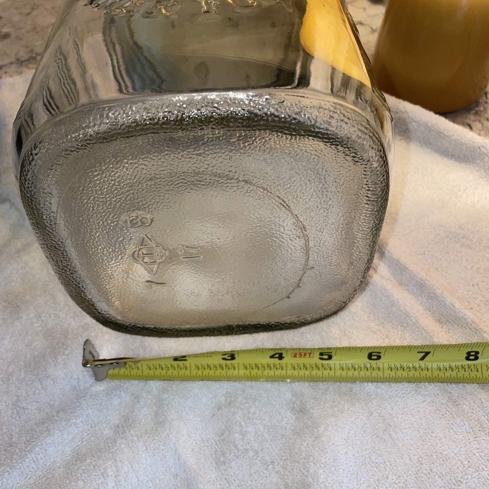 Large Vintage Monarch Finer Foods Jar Kitchen Canister Embossed Lion Head