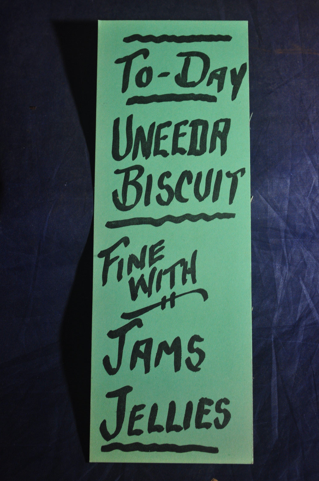 TODAY UNEEDA Biscuit; Fine with Jams & Jellies Cardboard Displayv NABISCO