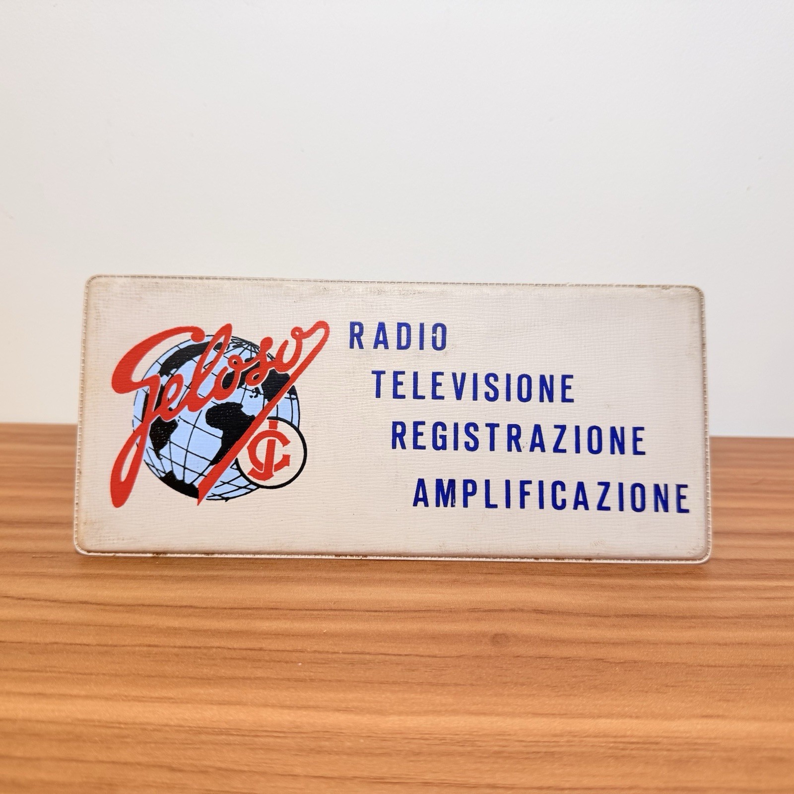 VINTAGE 60s JEALOUS RADIO TV ADVERTISING CARD RARE CARDBOARD SIGN