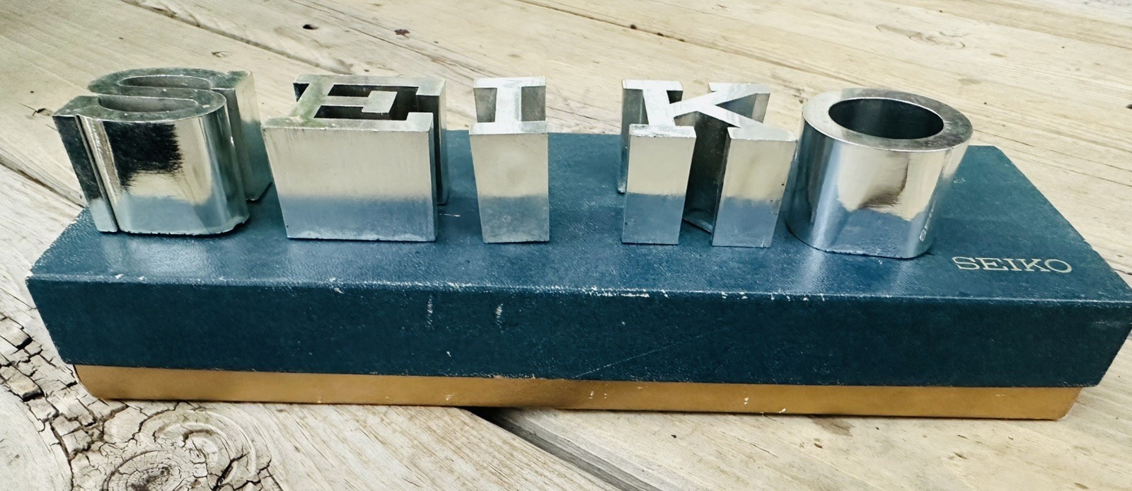 Vintage Seiko Unusual Store Display Block Letters 80s Extruded w/ Box Metal