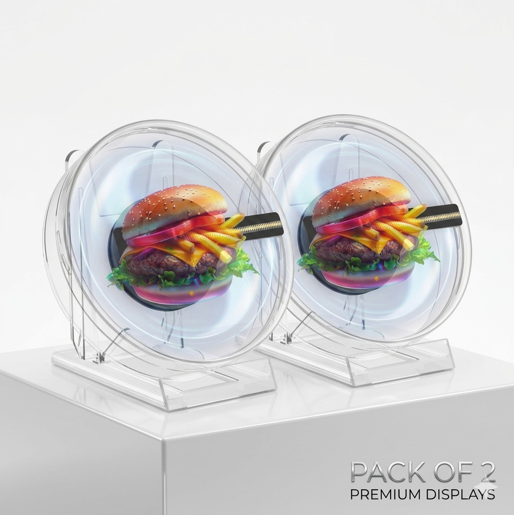 11cm Holographic LED Fan Display 3D Projector with Clear Acrylic Case Tabletop