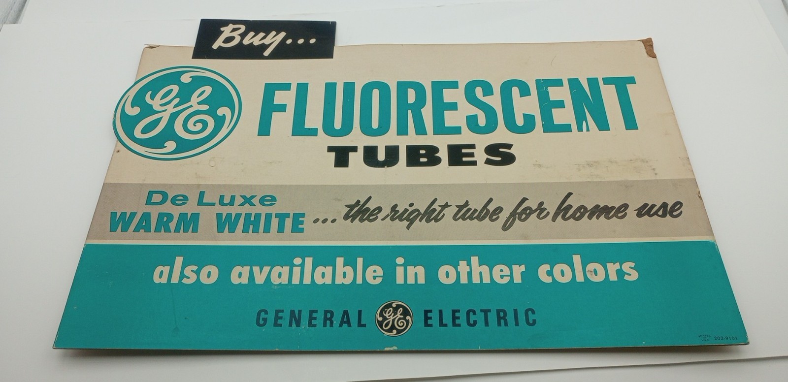 Vintage General Electric GE Florescent Tubes Advertising Sign Hardware Store