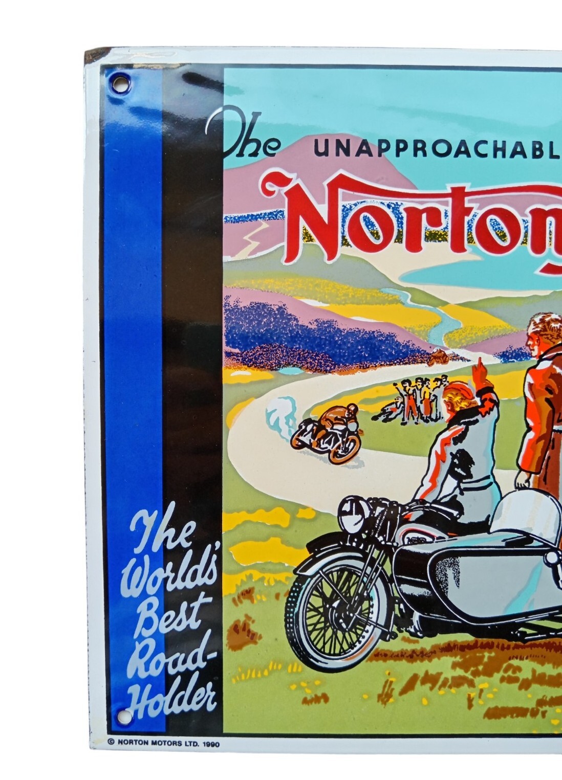 *HH* Targa Pubblicitaria Cartello Insegna Smaltata Norton Motors Moto Bike Plate