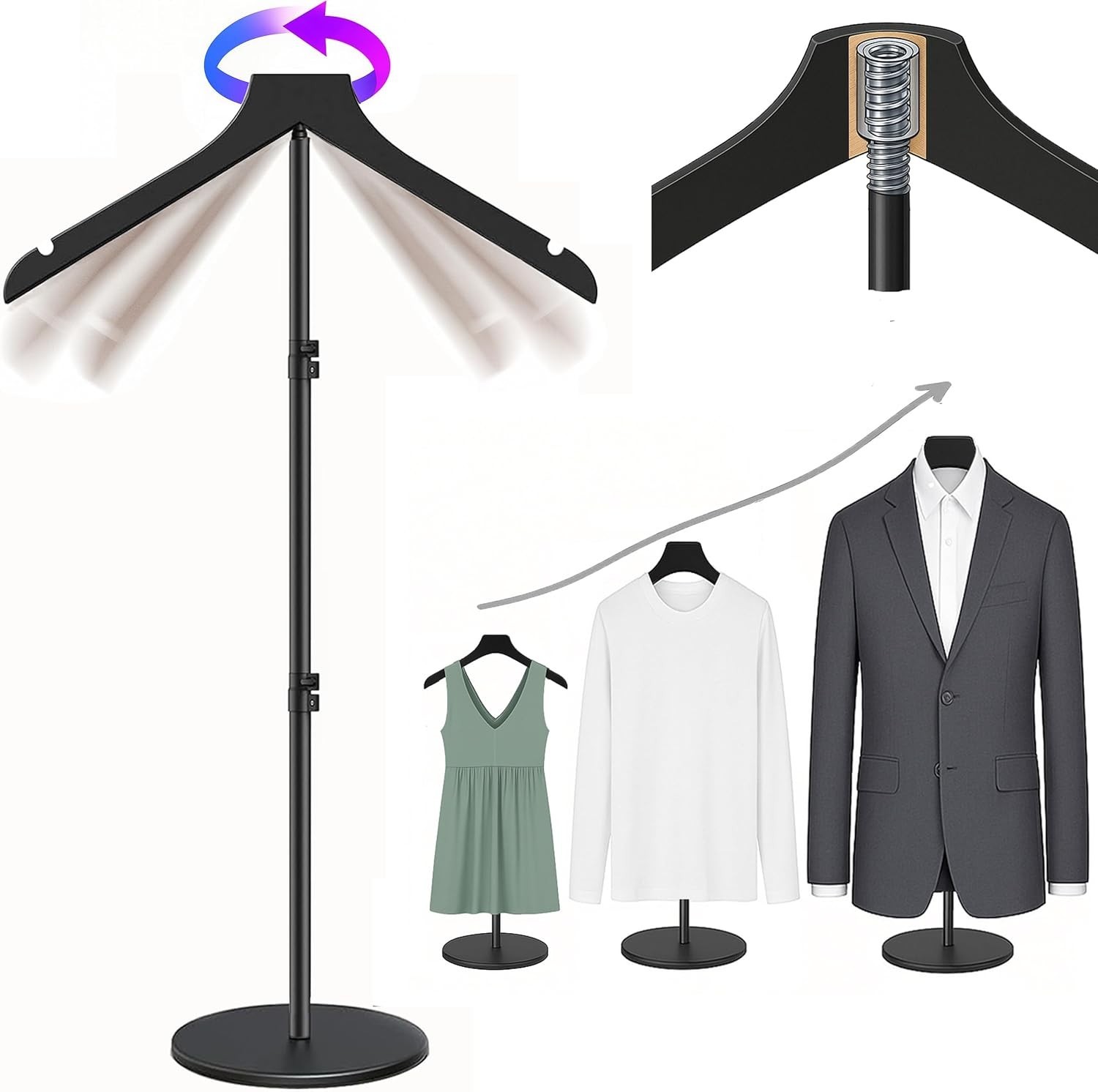 Versatile Boutique Display Mannequin Stand 19-44.5 Inch for All Garments