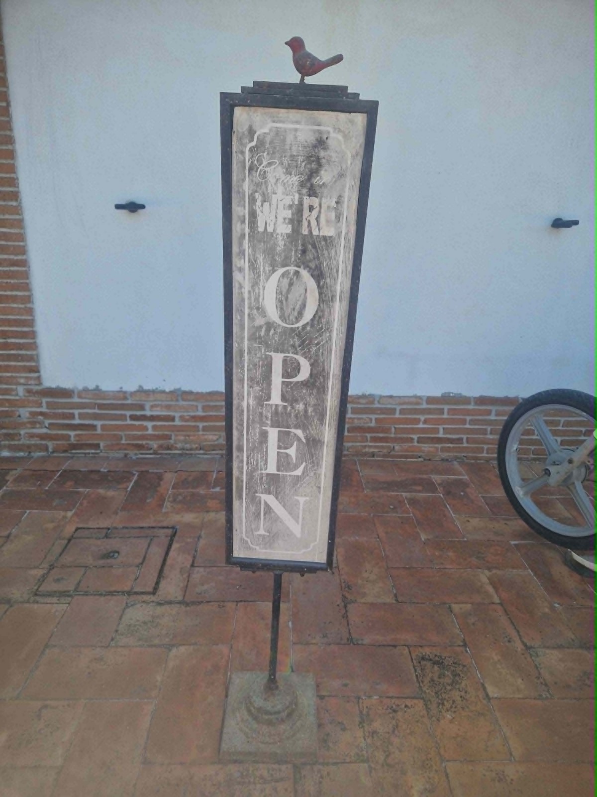 BIFACIAL SIGN, VINTAGE, ADVERTISING, IRON