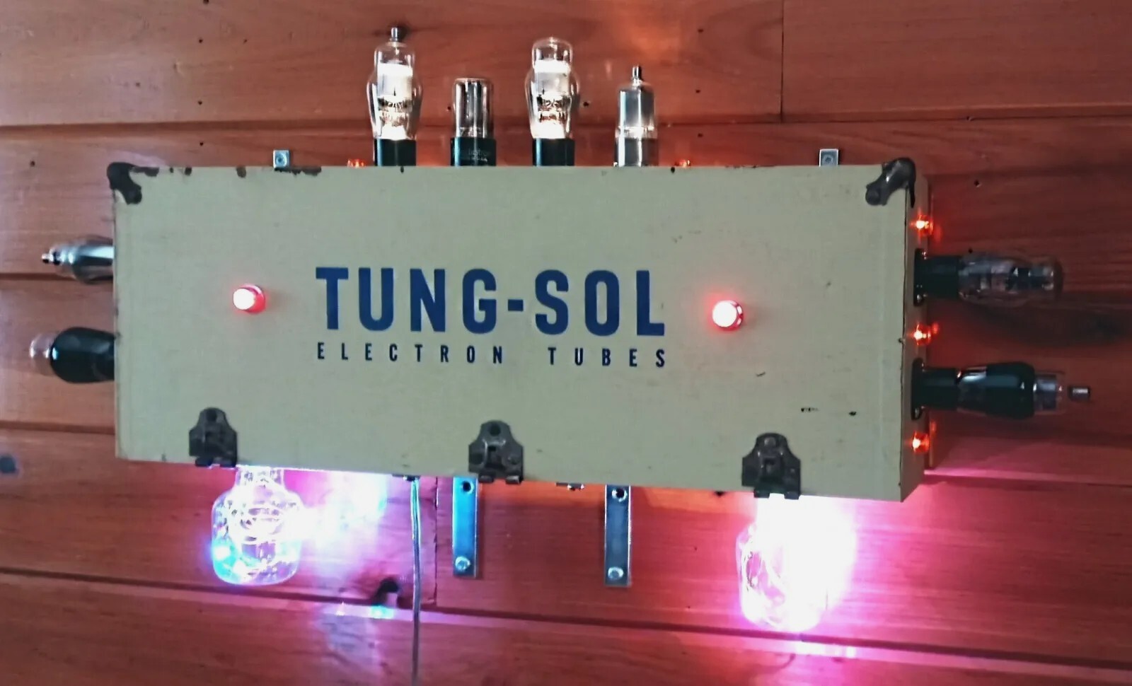 Vintage Folk Art Lighted Sign Advertising Display Tung-Sol Electron Power Tube