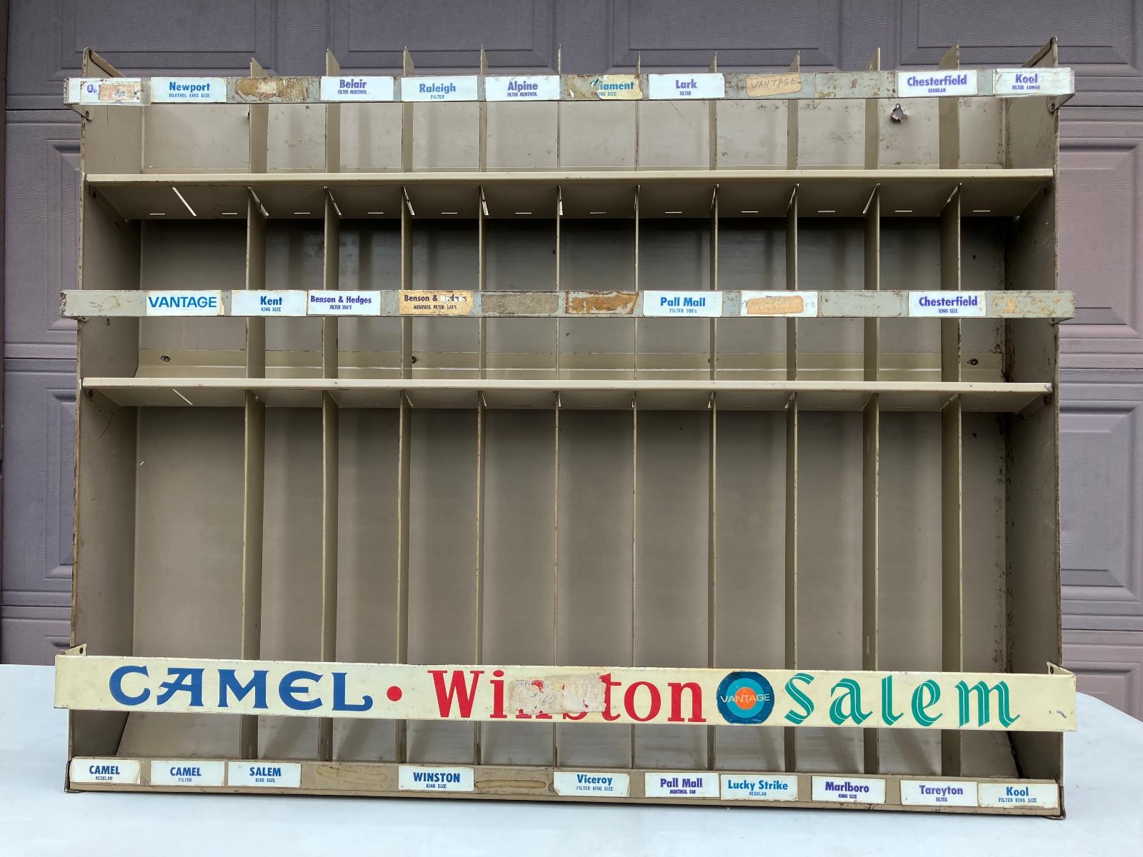 Cigarette retail store gas station display vintage FLAW metal 28 x 22 tobacco