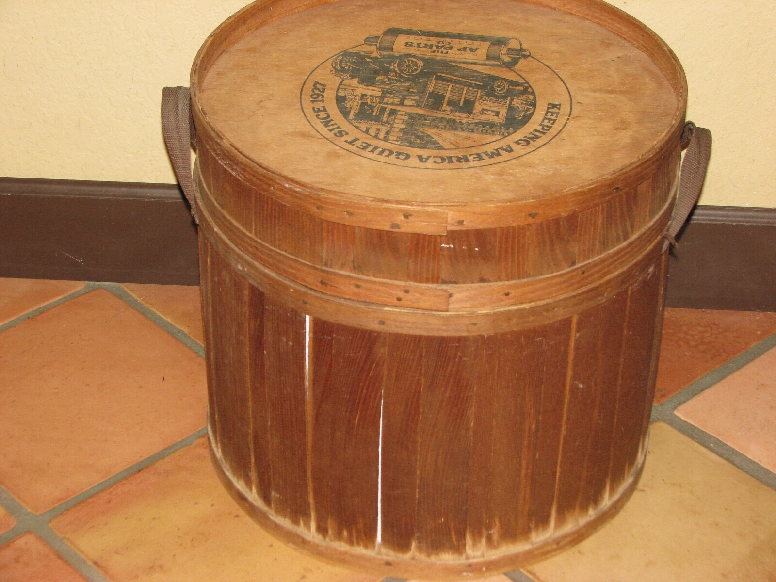 Vintage AP Parts Toledo Ohio Wooden Cooler Basket