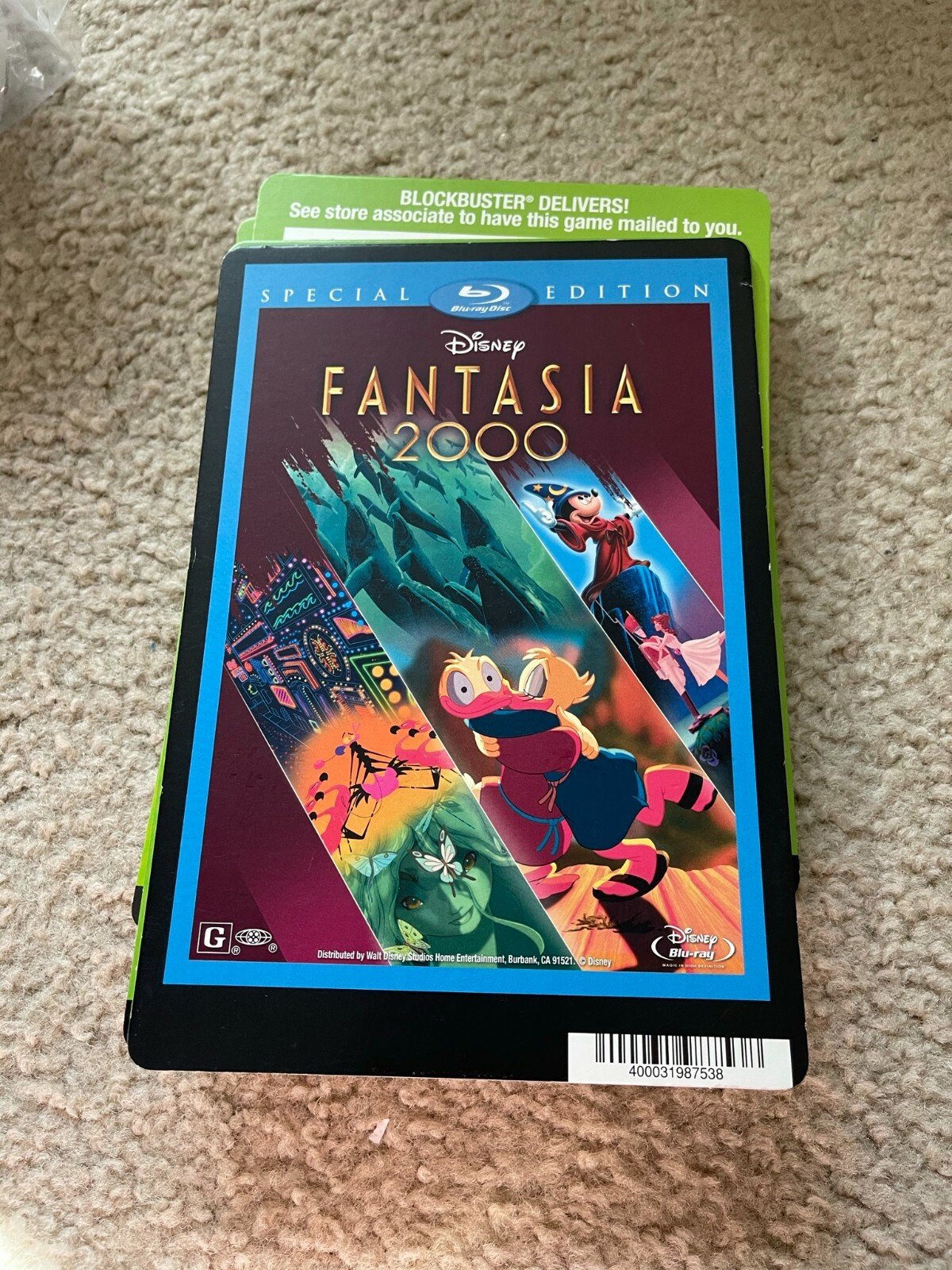 Fantasia 2000 Blu-ray Blockbuster Backer Card BACKER CARD ONLY NO MOVIE