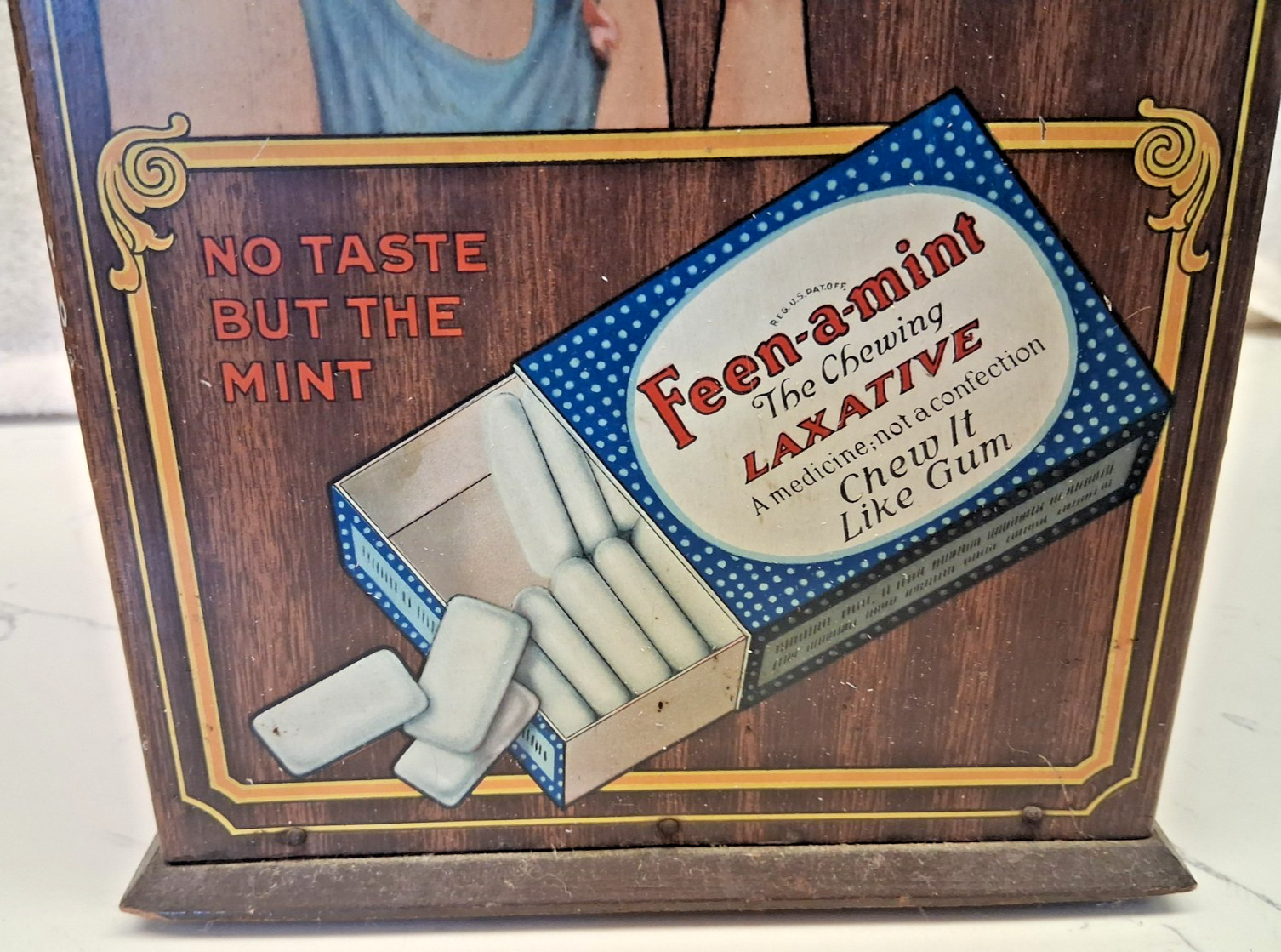 Feen-A-Mint, The chewing Laxative, Great looking Old Store Display.