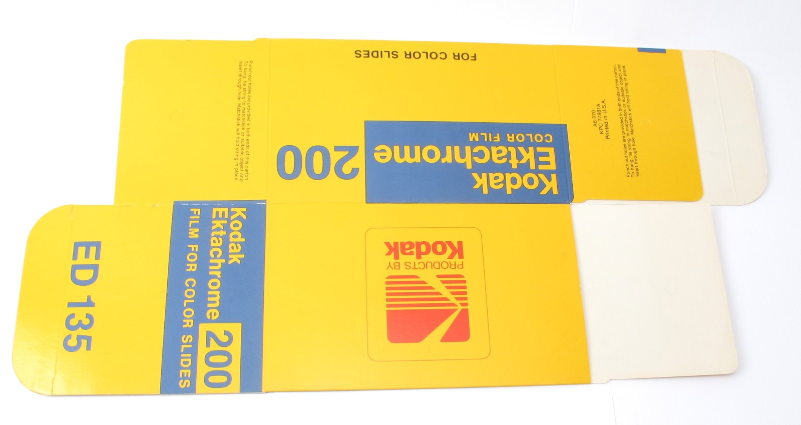 New Vintage Kodak Ektachrome Oversized Film Store Display Box 8×5.5×4″ NOS