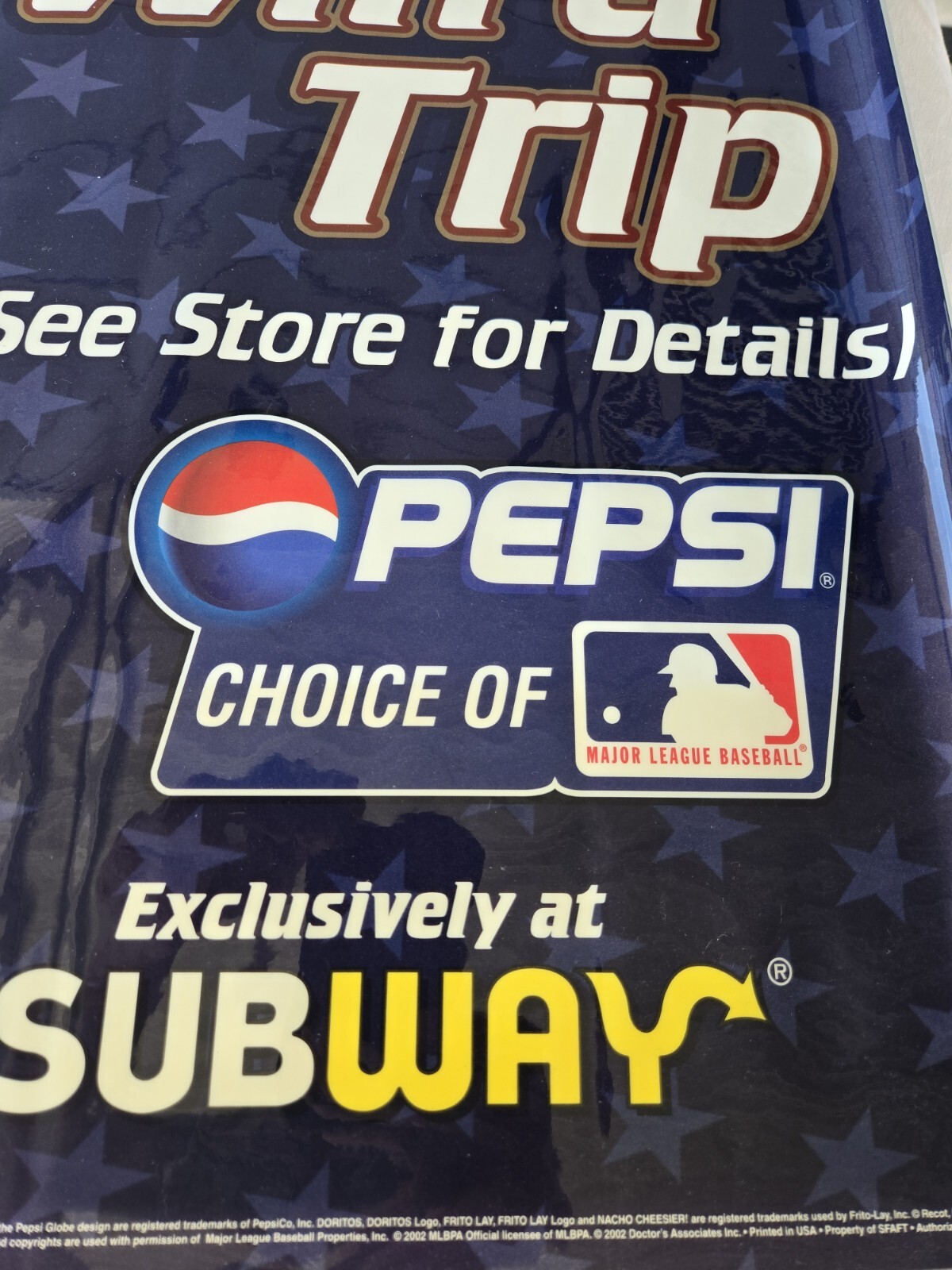 KEN GRIFFEY JR PEPSI PROMO WINDOW CLING STORE DISPLAY MIKE PIAZZA CHIPPER JONES