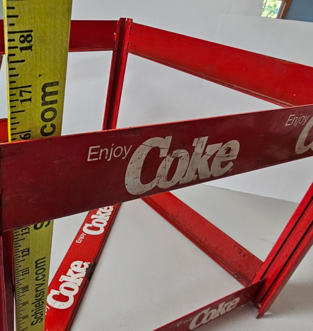 Coca-Cola Heavy Duty Metal Store Display Rack – 9 Plaques 8 Rails – VTG