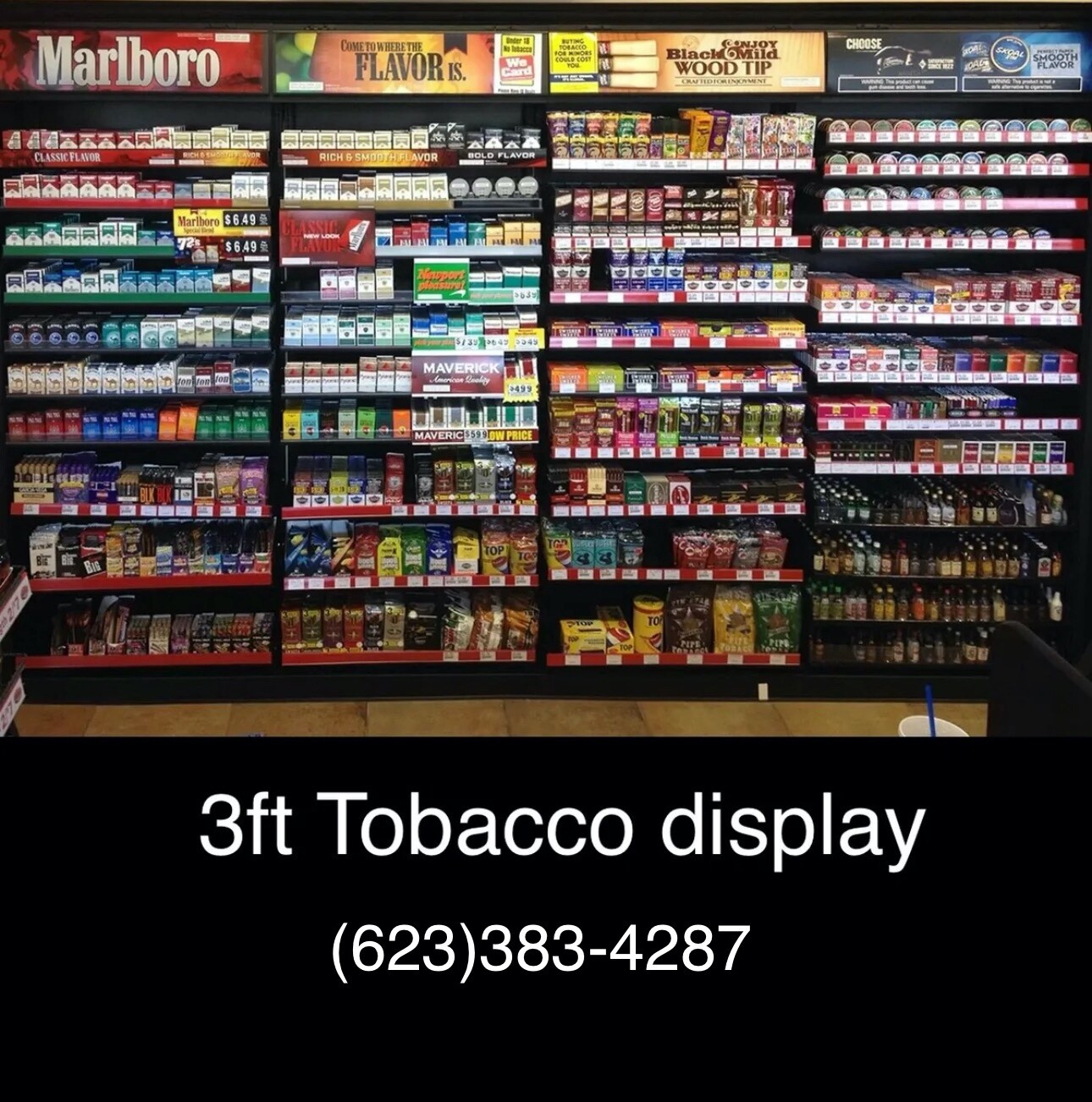 Cigarette Display Rack Shelving Tobacco Fixture 10 PULL OUT SHELVES 1PCS 3FT