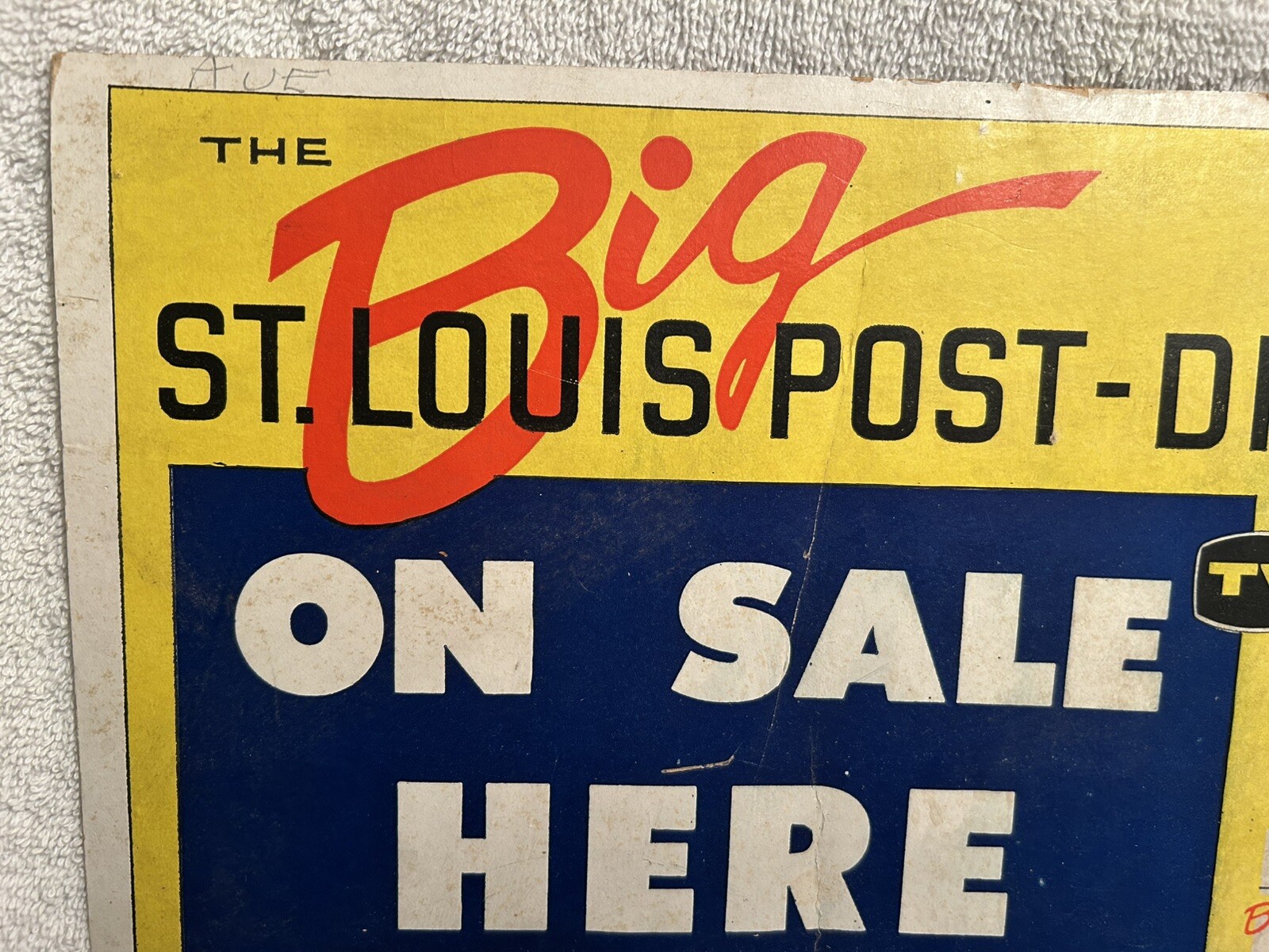 Vtg. Newspaper Rack Poster St. Louis Post-Dispatch Blondie & Other Comics 1960?