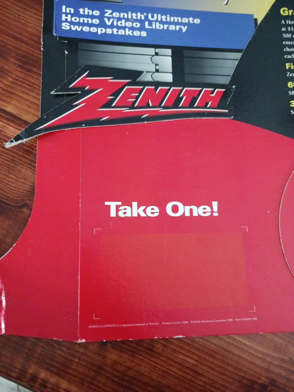 Zenith Sports Illustrated Dealer Advertising