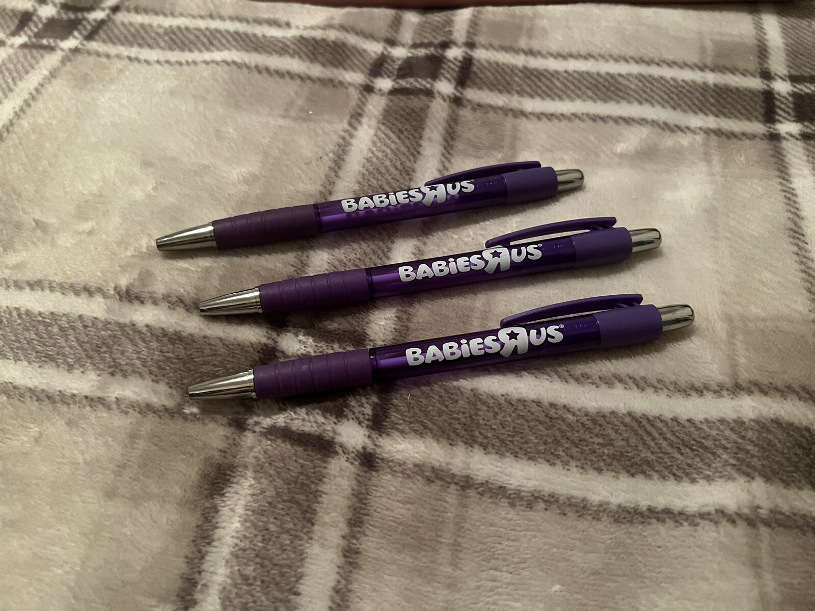 3x NEW Babies “R” Us Logo Purple Pen Collectibles Advertising Retail Store Ad