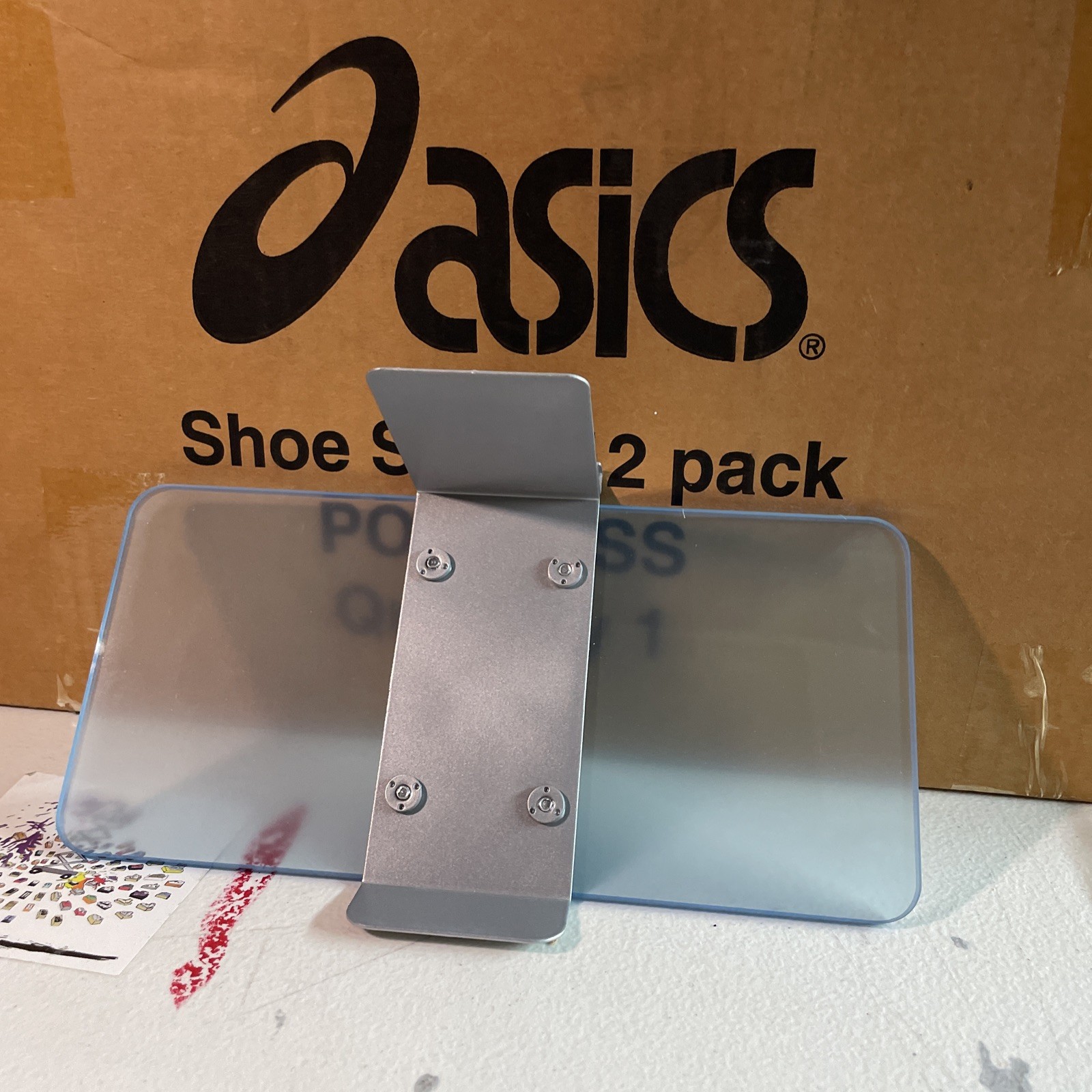 x1 ASICS Sneaker Brand 2000s Shoe Shelf – Vintage Shoe Store Display / Signage