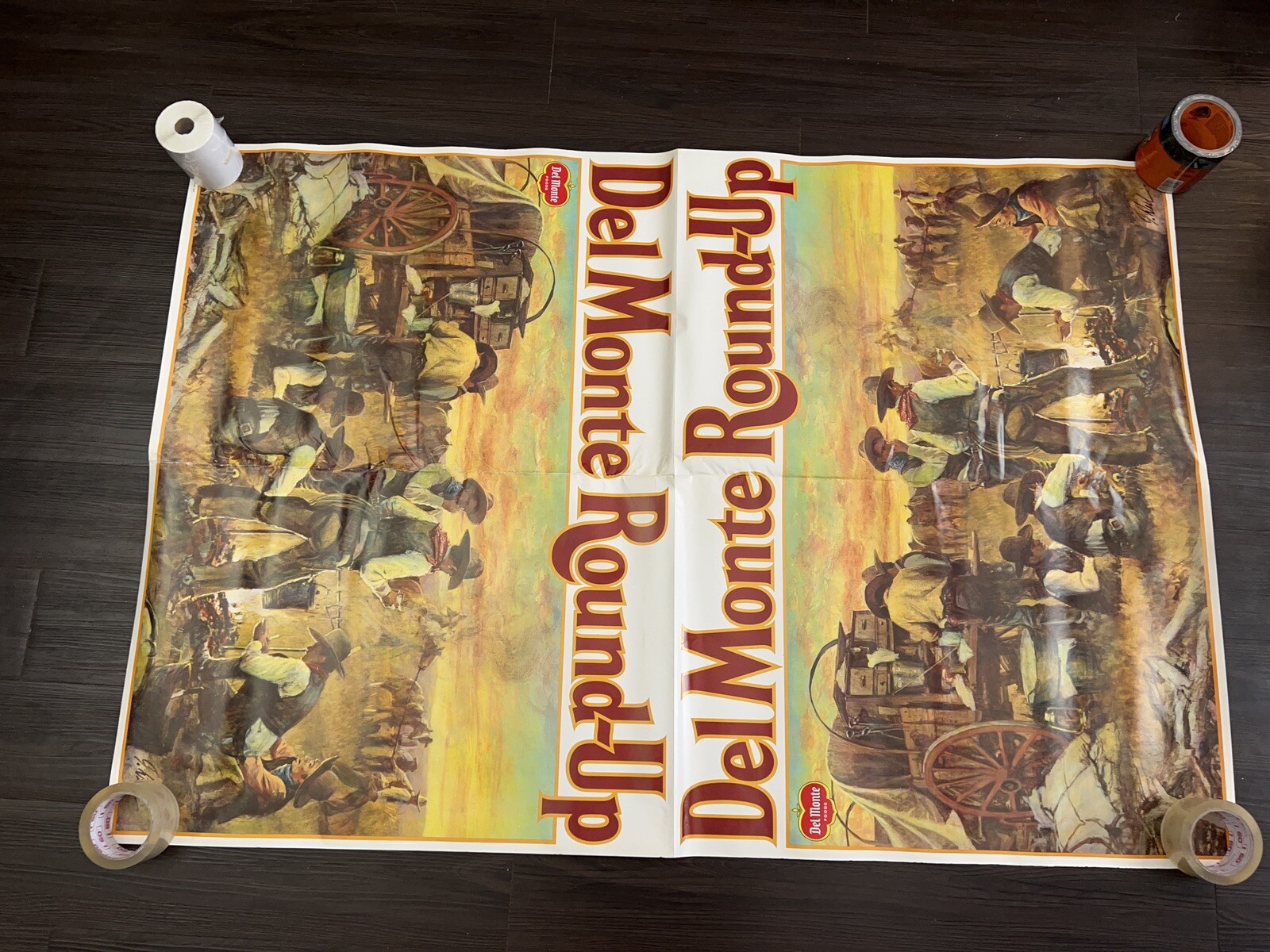 Vintage Del Monte Round Up Western Cowboy Store Poster F-7994 Litho USA 8/79