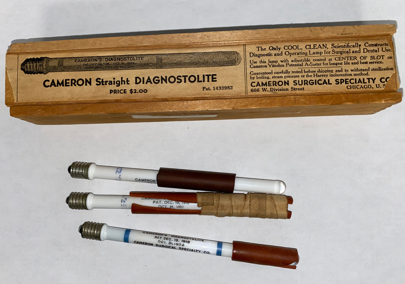 Vintage Cameron Straight Diagnostolite Chicago IL with 3 lights UNTESTED Denist