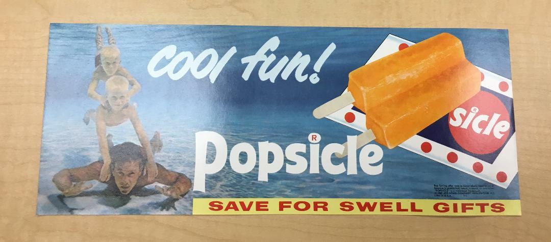 Vintage & Unused 1967 Cool Fun! Popsicle 5″ x 13″ Advertising Display Sign