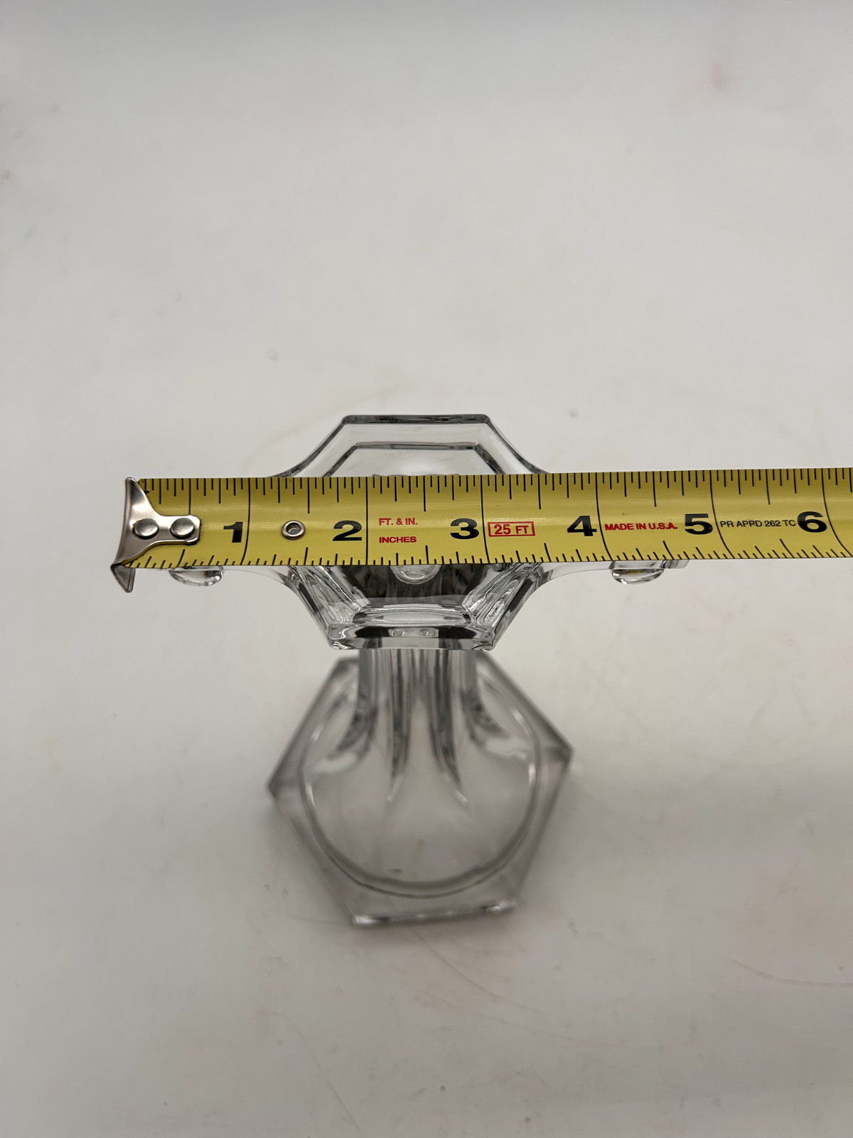 Pair of Manganese Clear Glass Shelf Supports/ Display Stand Glows