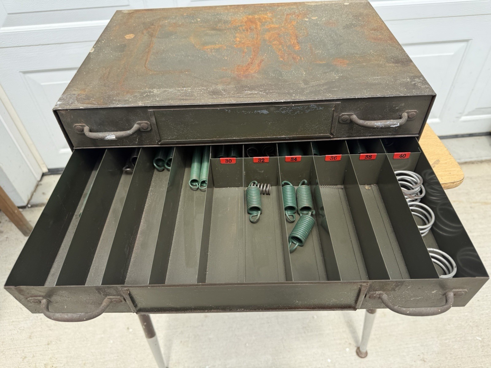 VTG Corry PA Raymond Man. Co. Quality Springs Metal Cabinet W/Springs Included