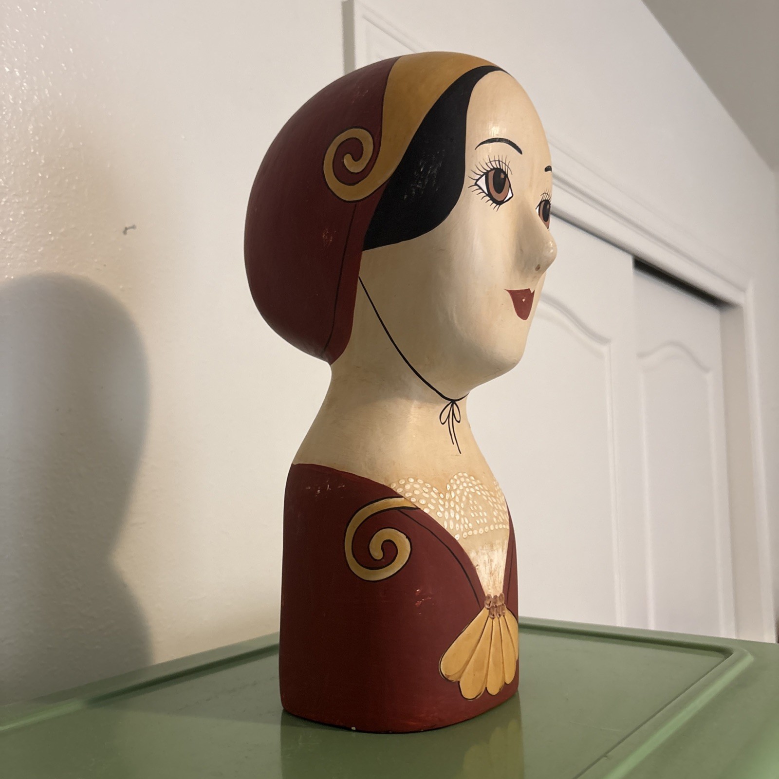 Vintage Millinery Plaster Head Rosa Hat/wig Display