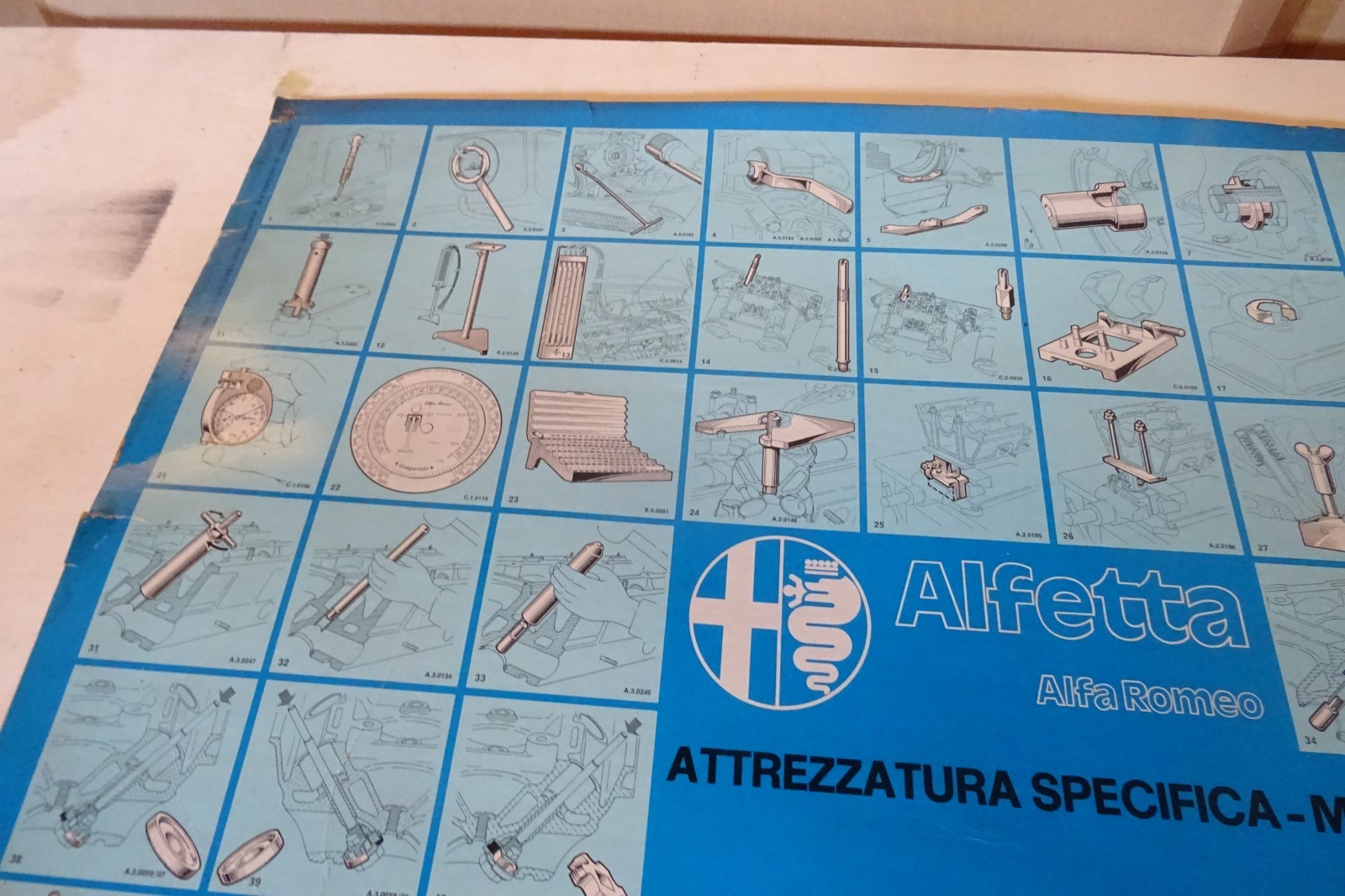 sign sign Alfa Romeo Alfetta engine specific equipment