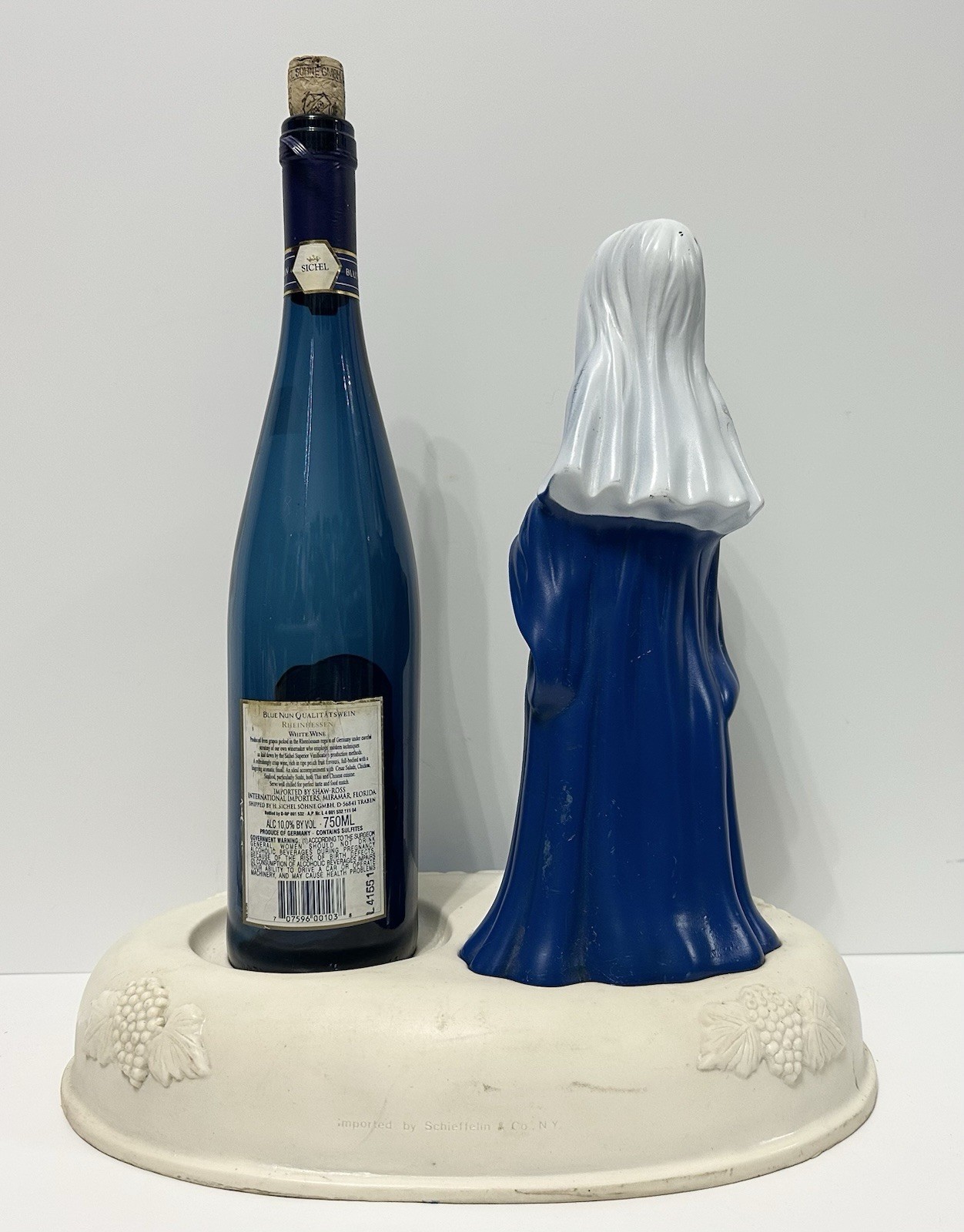 Rare Vintage Blue Nun Advertising Display Stand 1960’S-1970’S Bottle Empty