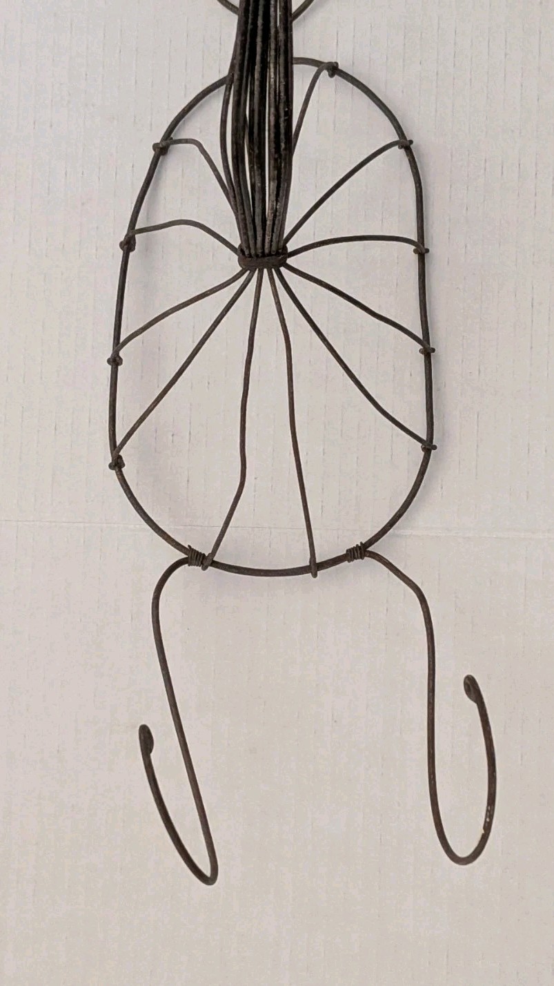 Vintage Antique Wire Hat Wig Stand Wall Holder rack Store display Original