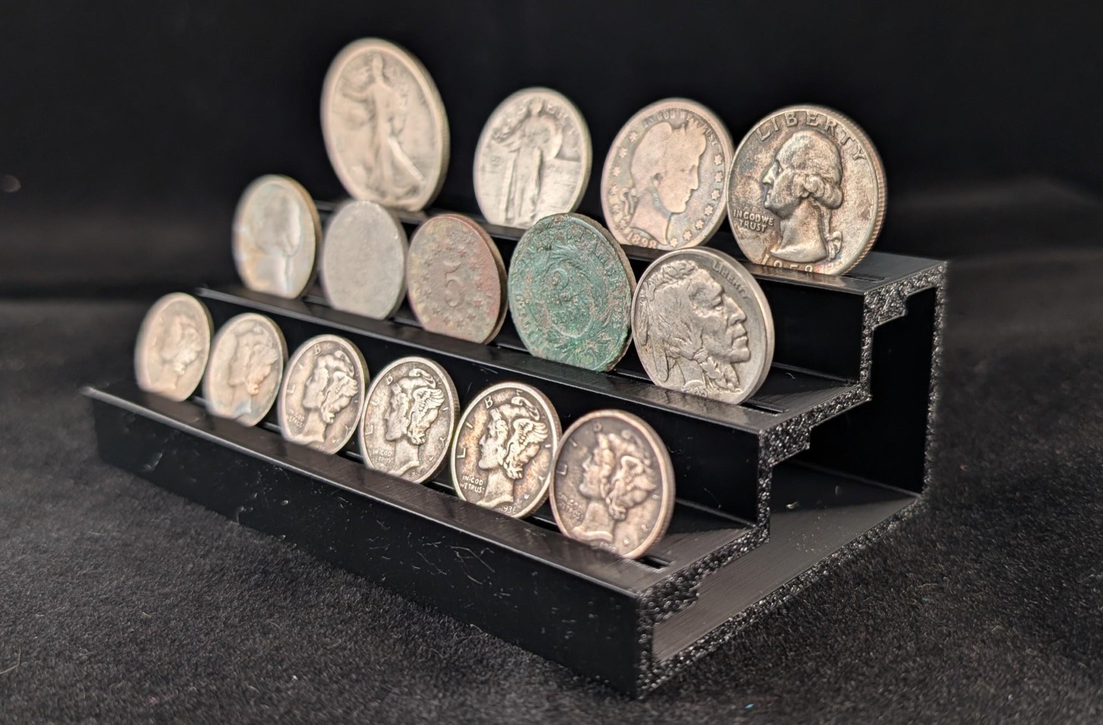 Tiered Coin Collection Display – 3 tiers, elegant coin holder
