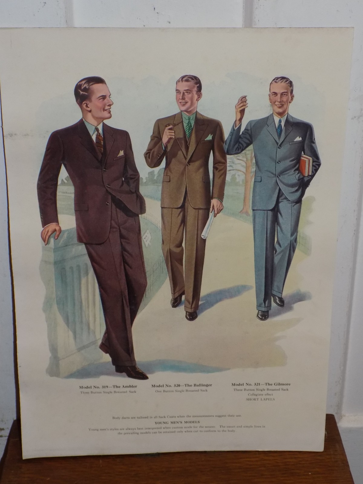 Vintage Men’s Cardboard Fashion Store Display Sign
