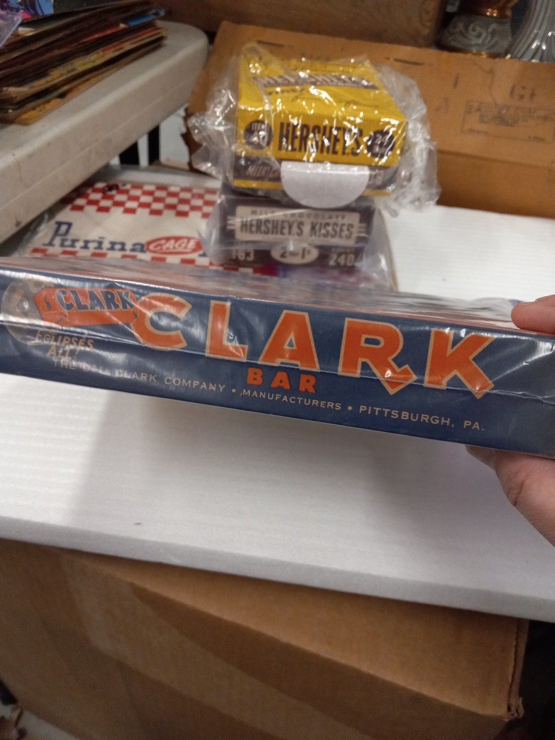 VINTAGE CLARK BAR 1930’s CANDY BAR BOX STORE DISPLAY SHELF ADVERTISING (empty)