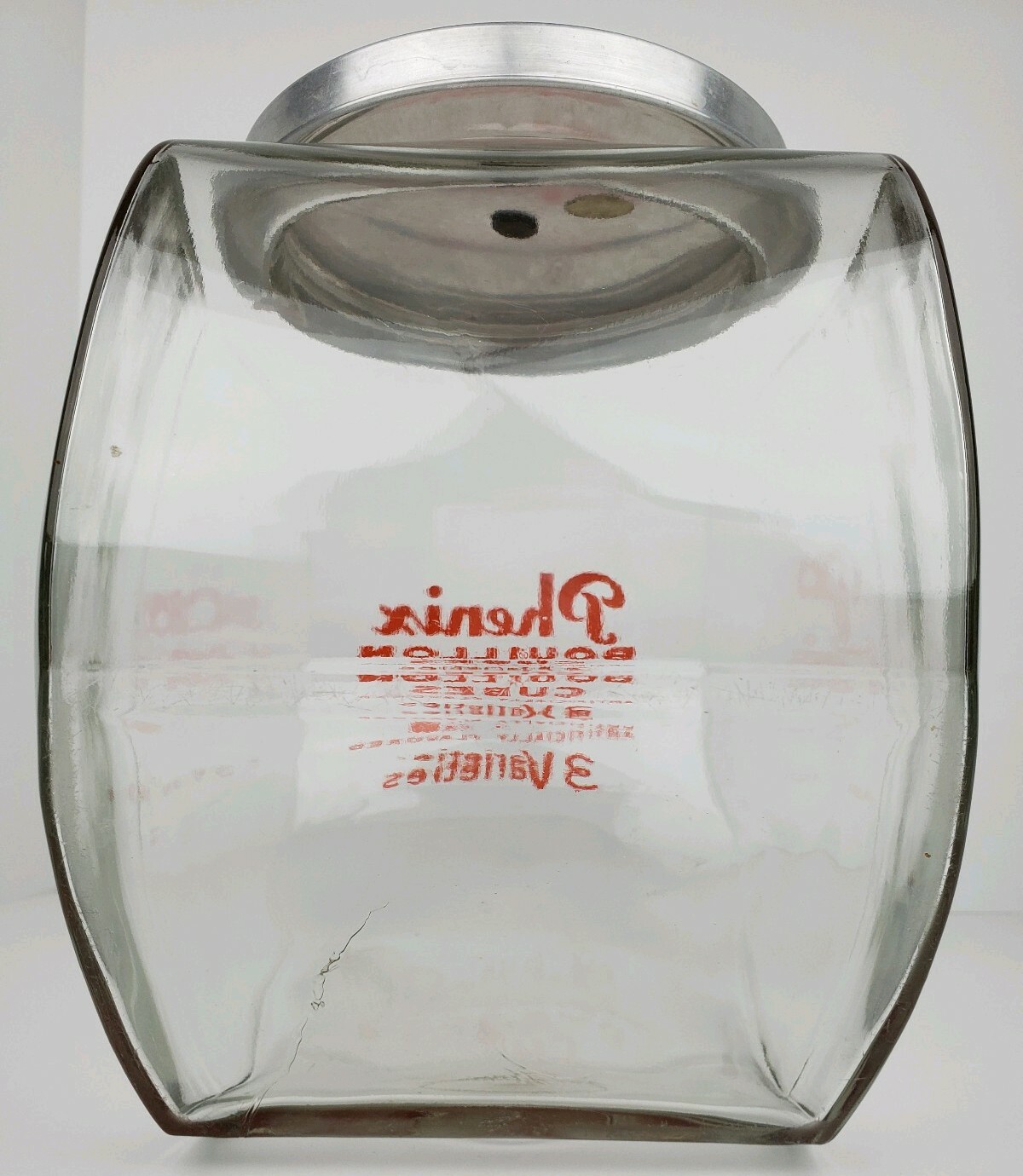 Vintage Phenix Bouillon Cubes Glass Jar General Store Counter Top Display w/ Lid