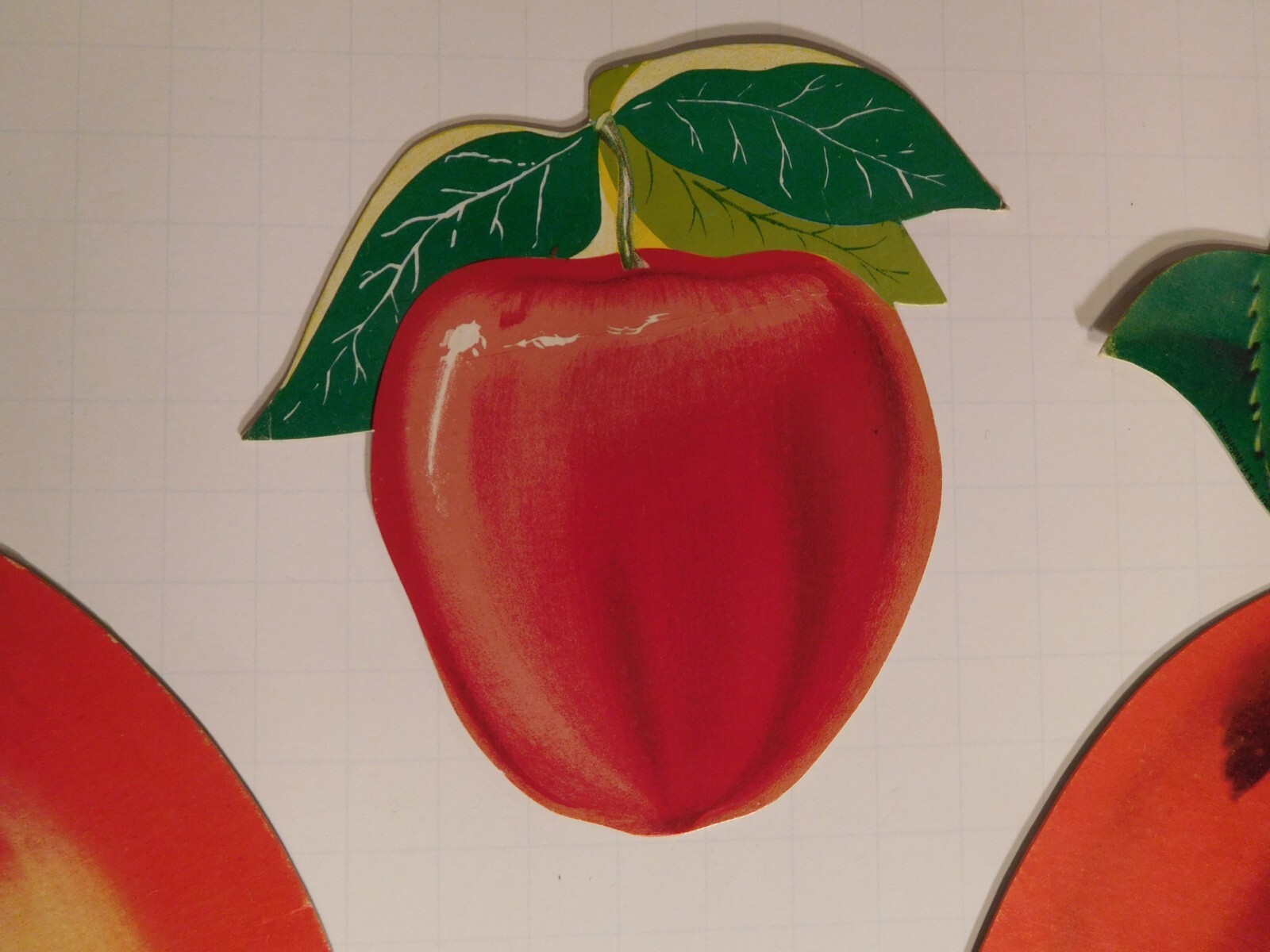 Delicious 8 Vintage Colorful RED Apple Ads Pictures Former Store Display