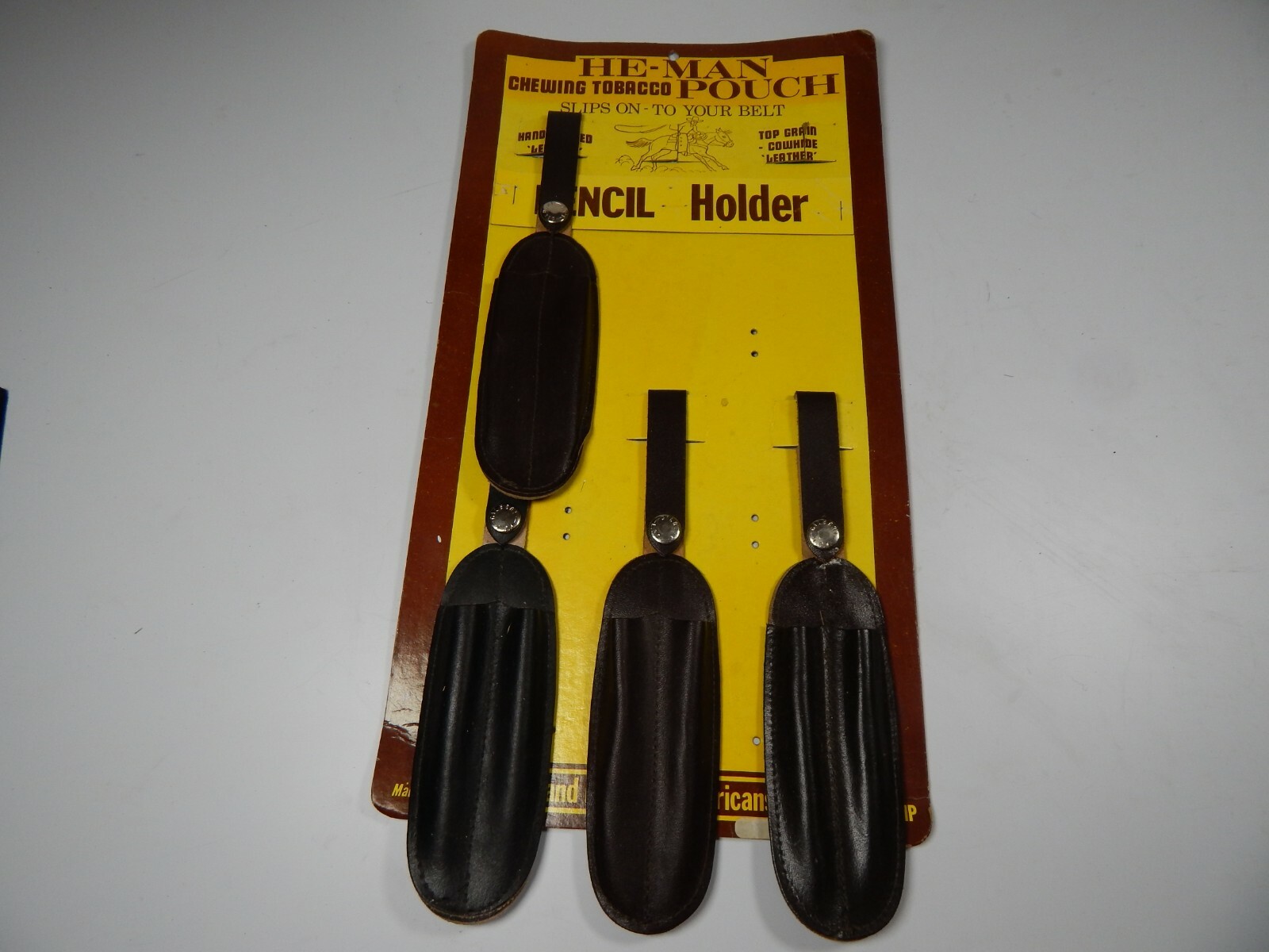 great 70’s Truck Stop COUNTER DISPLAY HE-MAN Leather Pencil Holders GEEKS