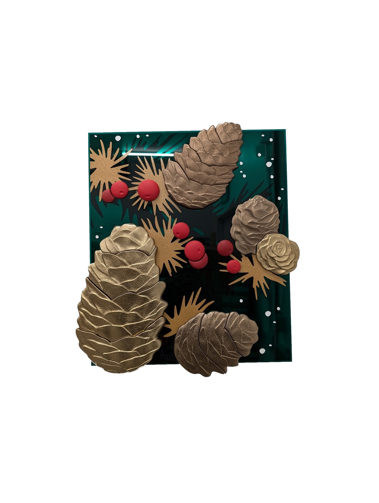 ROLEX WALL ACRYLIC HOLIDAY PINE CONES STORE DISPLAY 16″ H x 19″ W