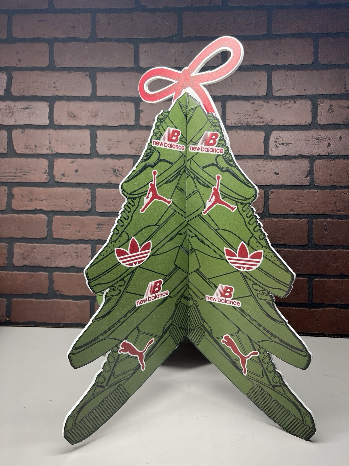 Nike Adidas New Balance Puma Shoe Depot Store Advertising Christmas Tree Display