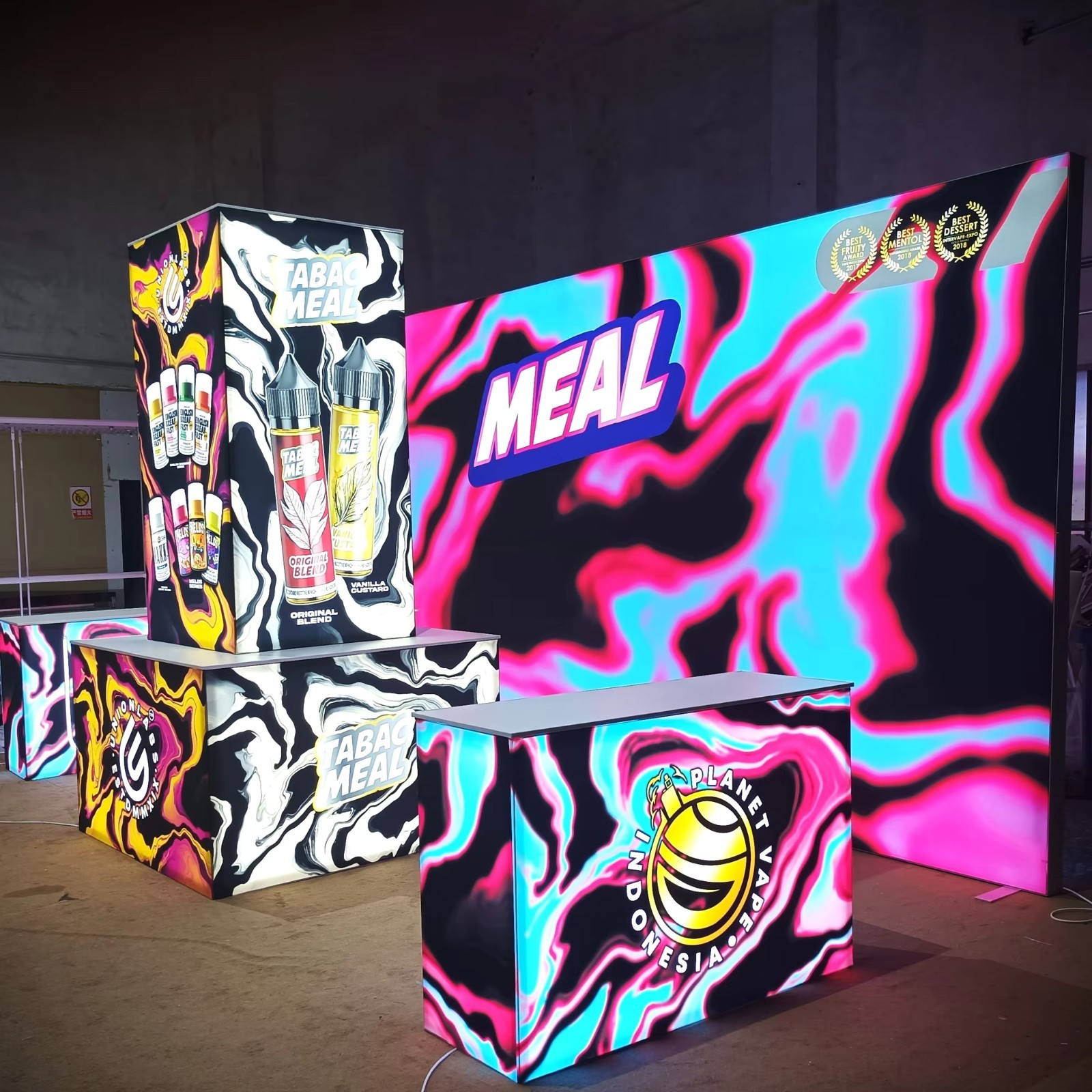 Custom SEG Led Light Box Fabric Trade Show Led Backdrop Exhibition Display Booth
