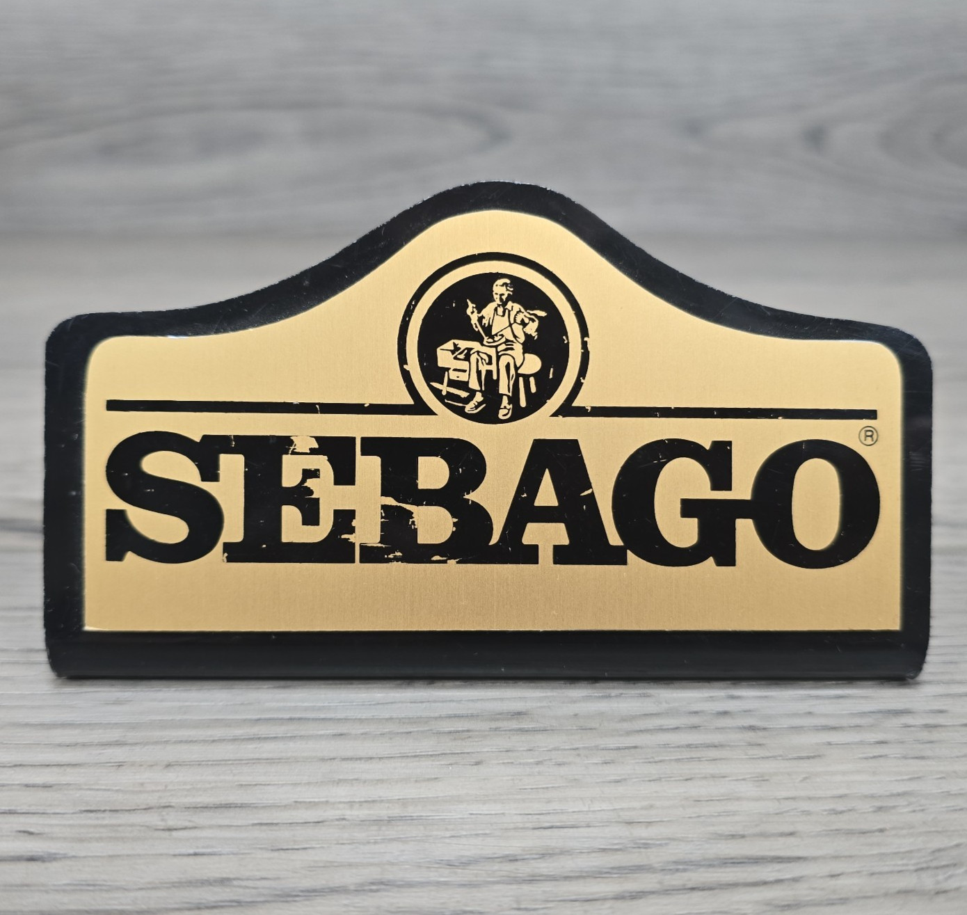 Vtg Sebago Shoes Acrylic Countertop Sign Retail Display Prop Boat Docksides (B)