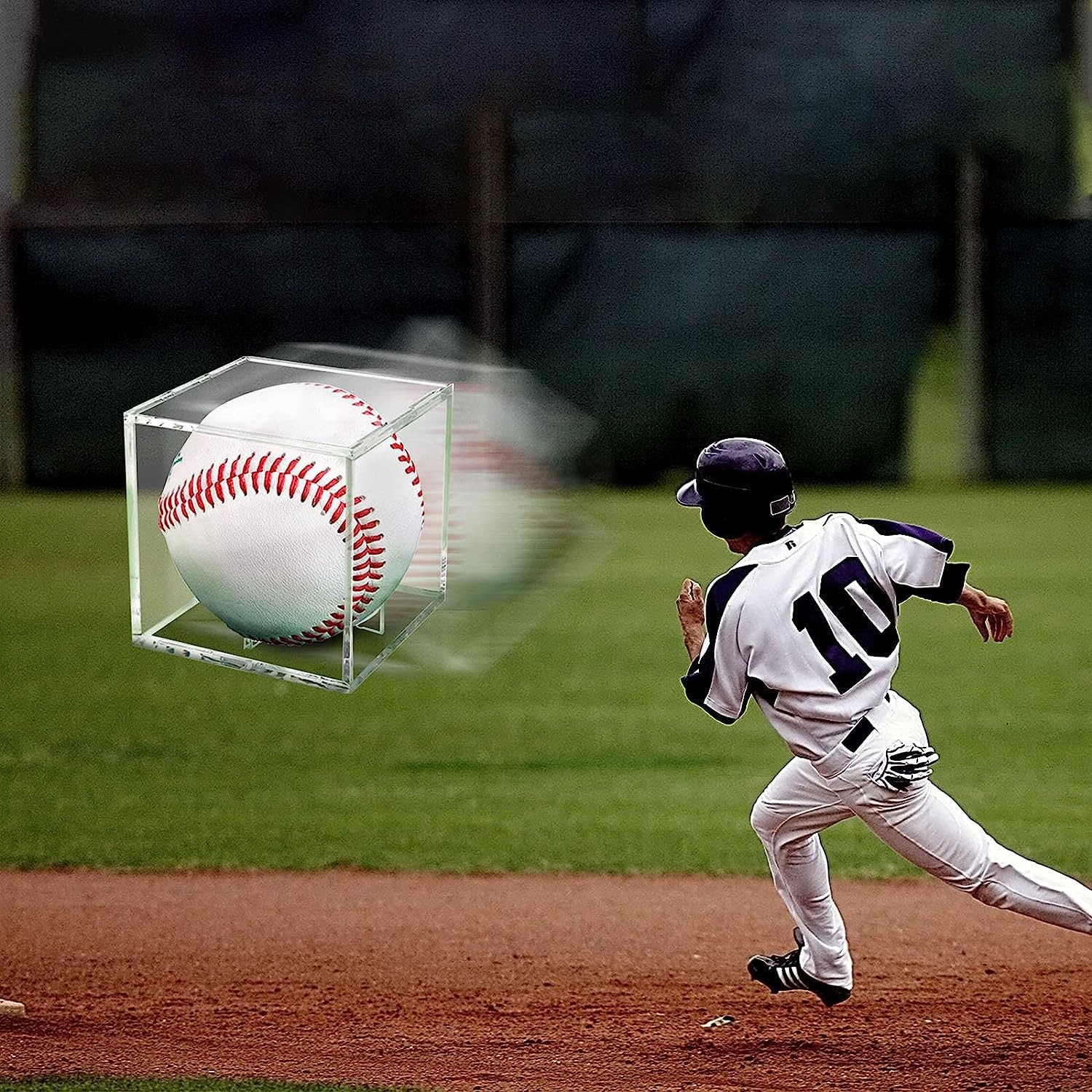 Danodoi UV Protected Clear Acrylic Baseball Display Cube ONE PACK,